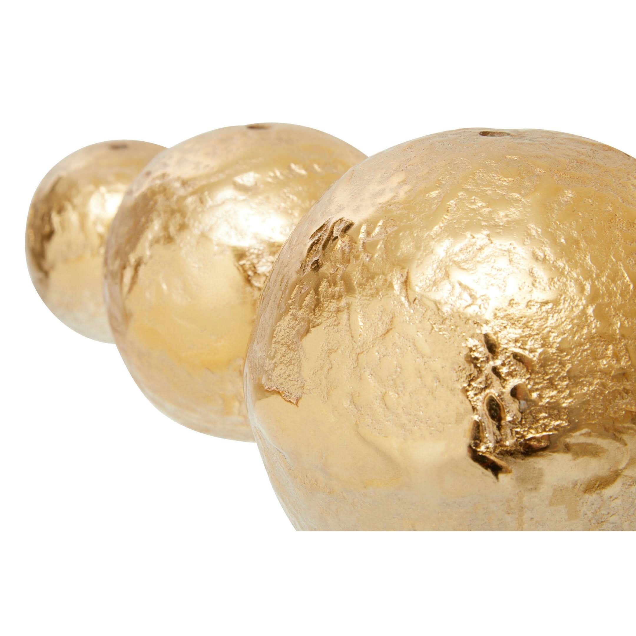 Dion Set of Three Ombre Silver and Gold Finish Deco Balls   Nicholas John Interiors