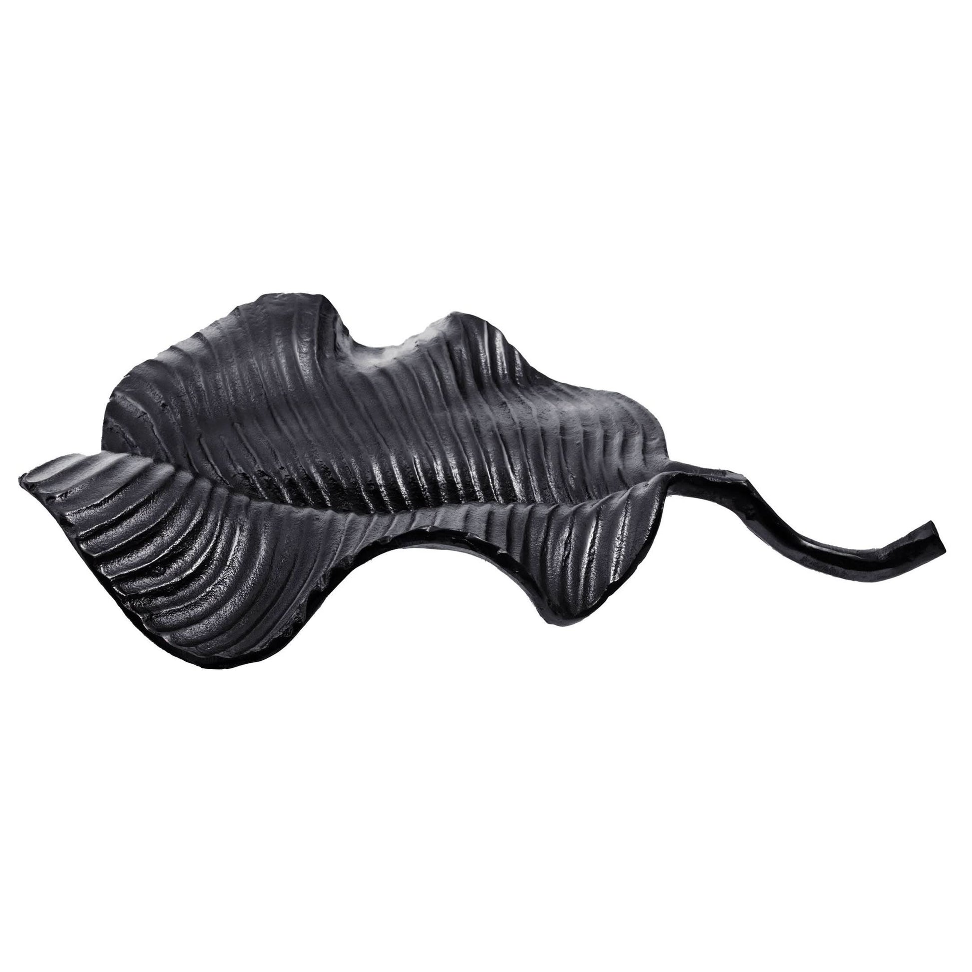 Prato Black Finish Leaf Dish   Nicholas John Interiors