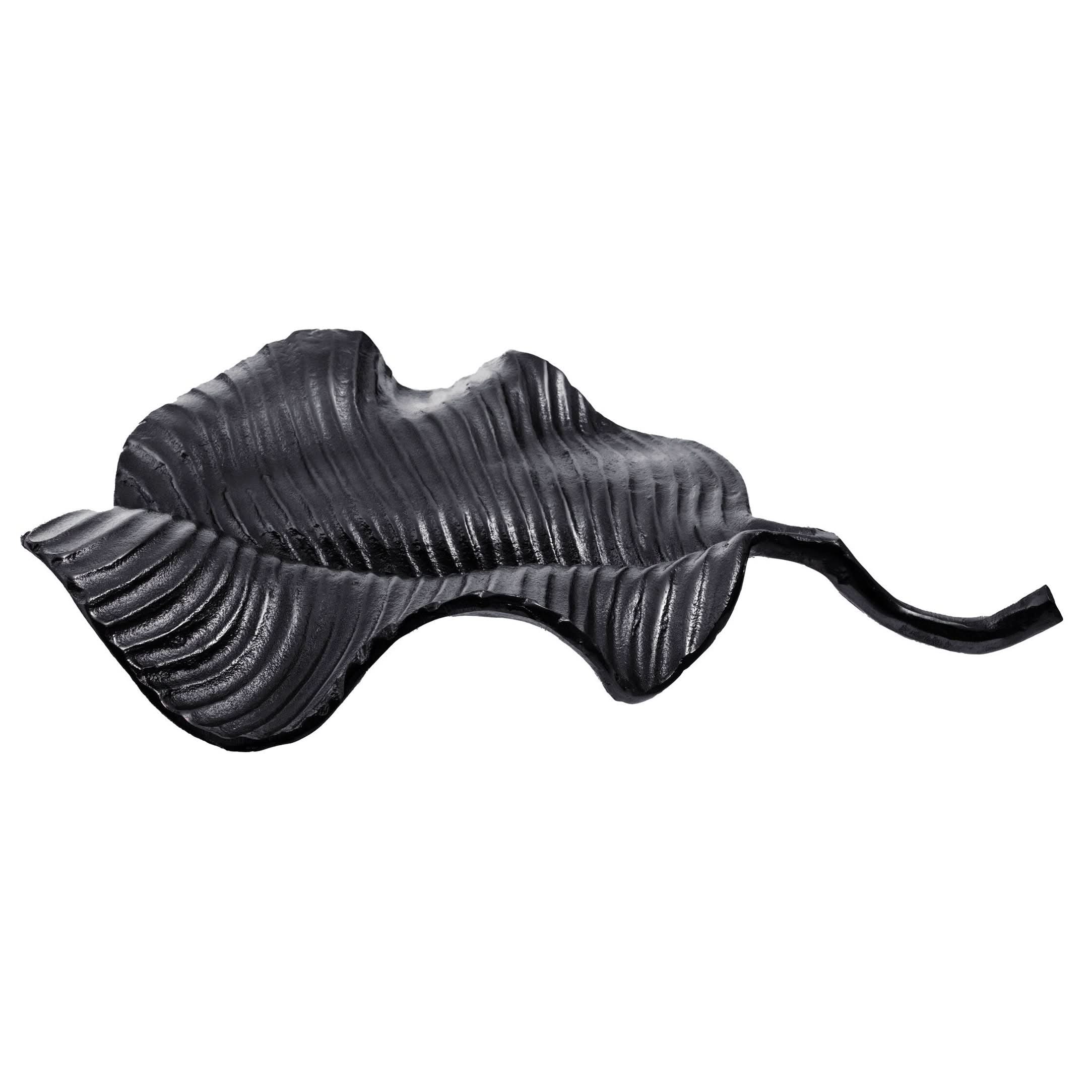 Prato Black Finish Leaf Dish   Nicholas John Interiors