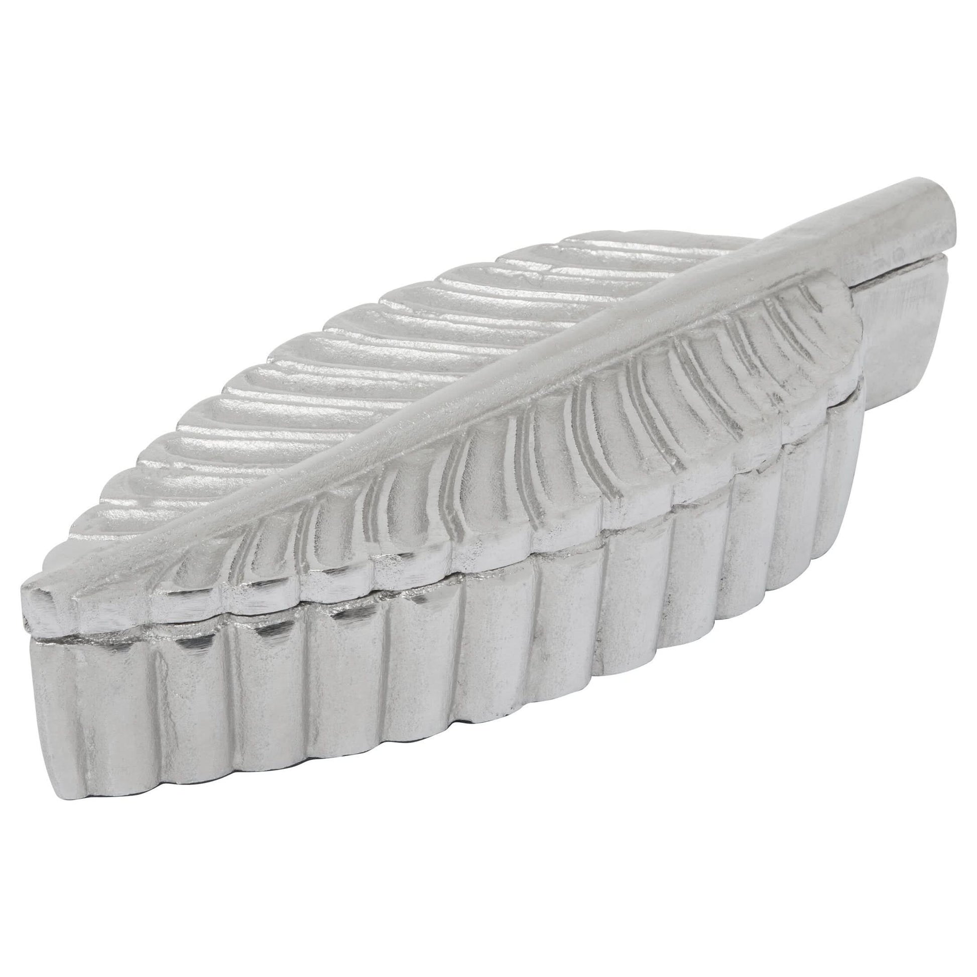 Prato Silver Finish Plume Box   Nicholas John Interiors