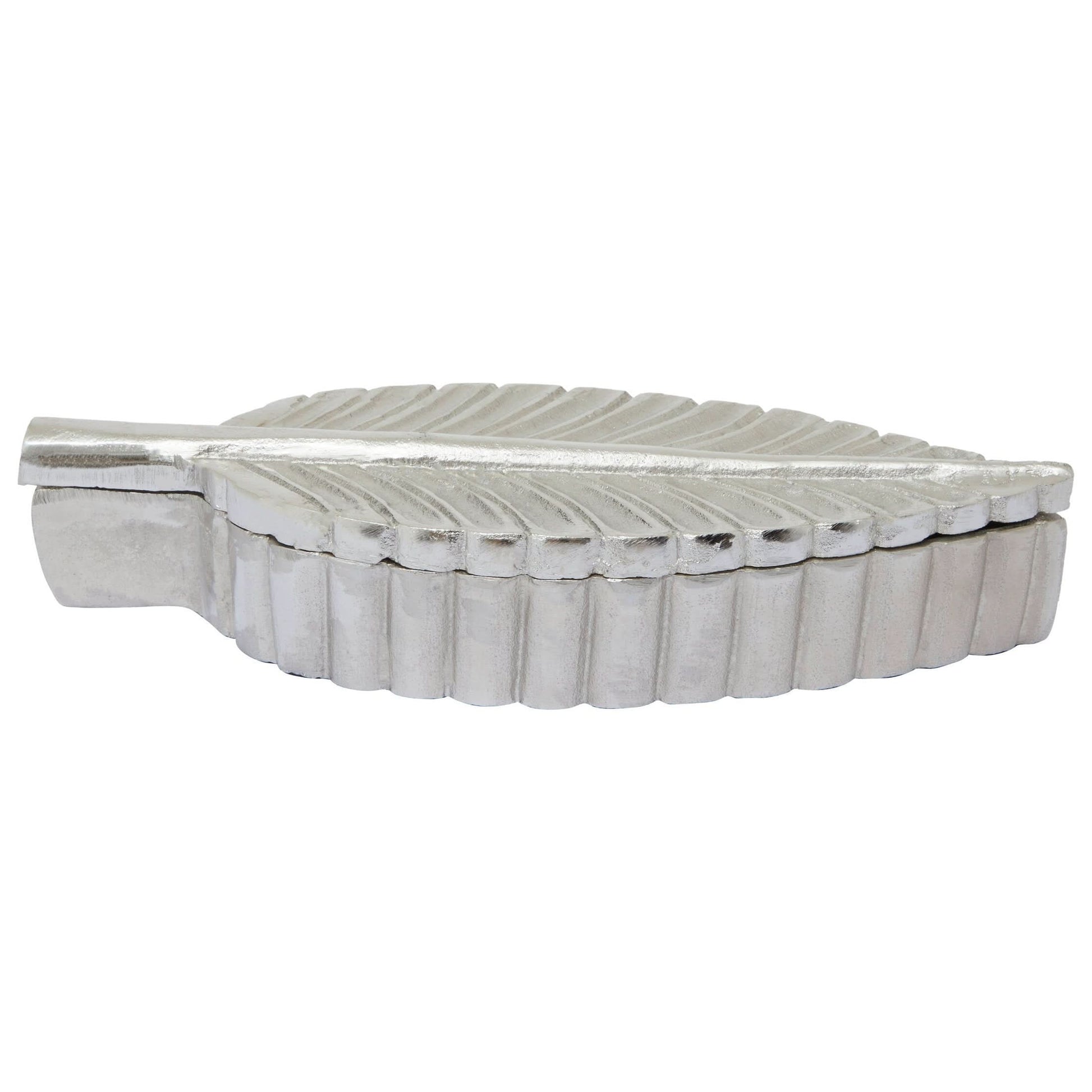 Prato Silver Finish Plume Box   Nicholas John Interiors