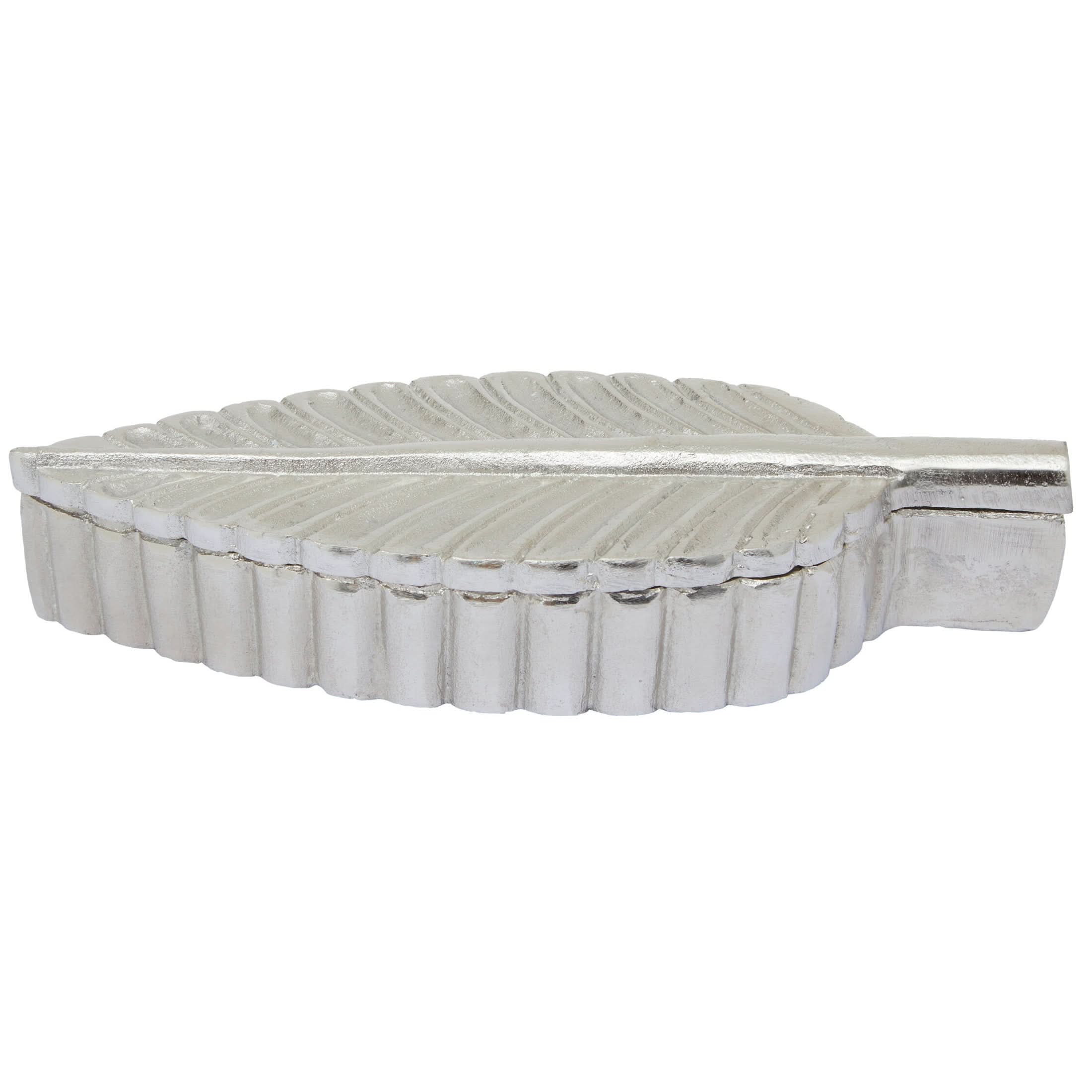 Prato Silver Finish Plume Box   Nicholas John Interiors