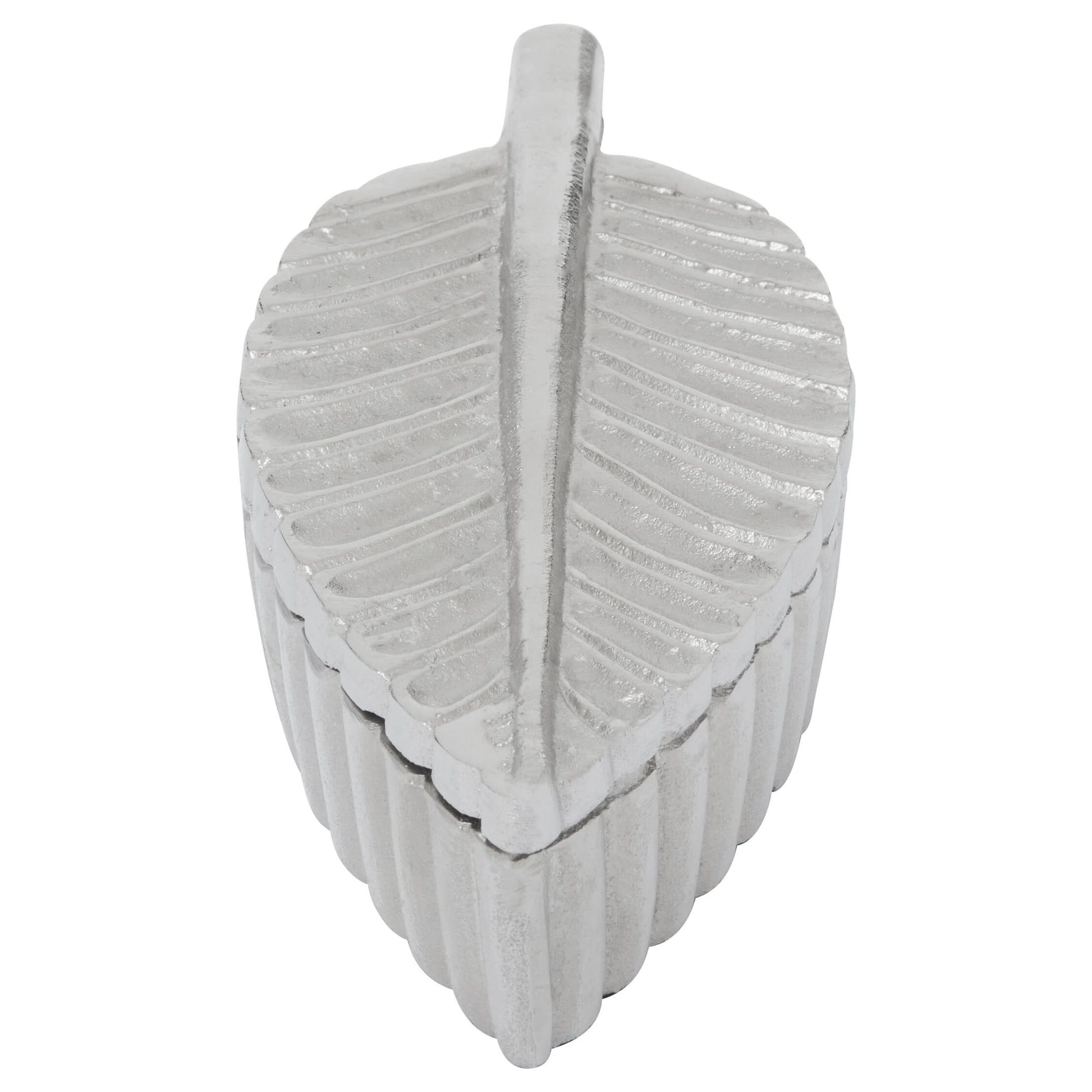 Prato Silver Finish Plume Box   Nicholas John Interiors
