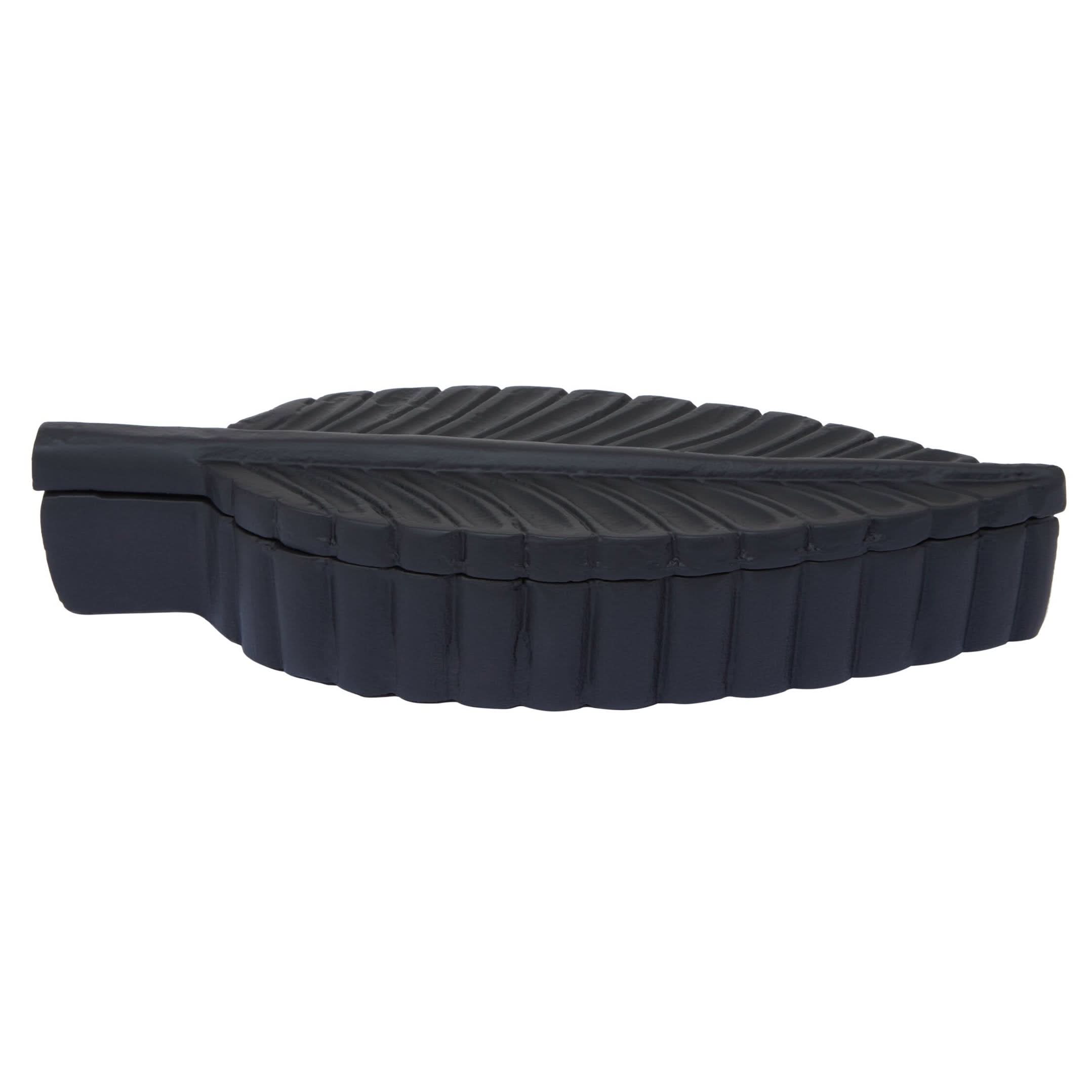 Prato Black Finish Plume Box   Nicholas John Interiors