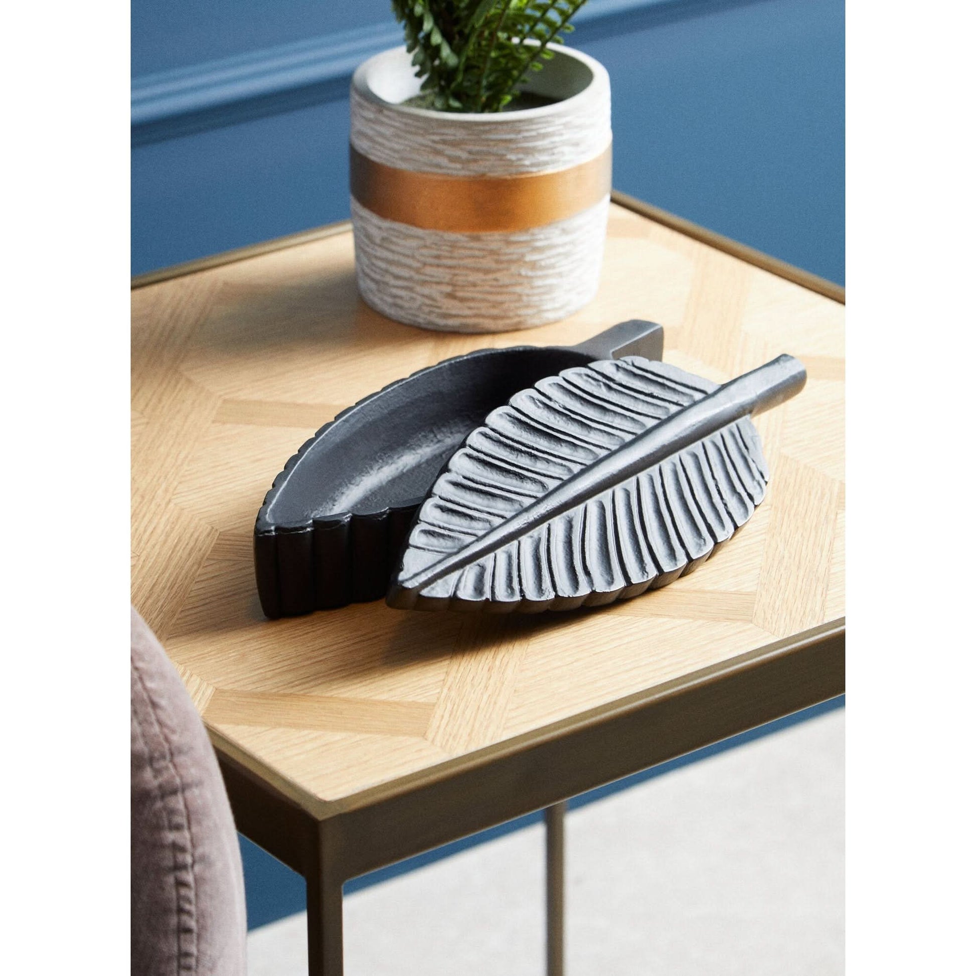 Prato Black Finish Plume Box   Nicholas John Interiors