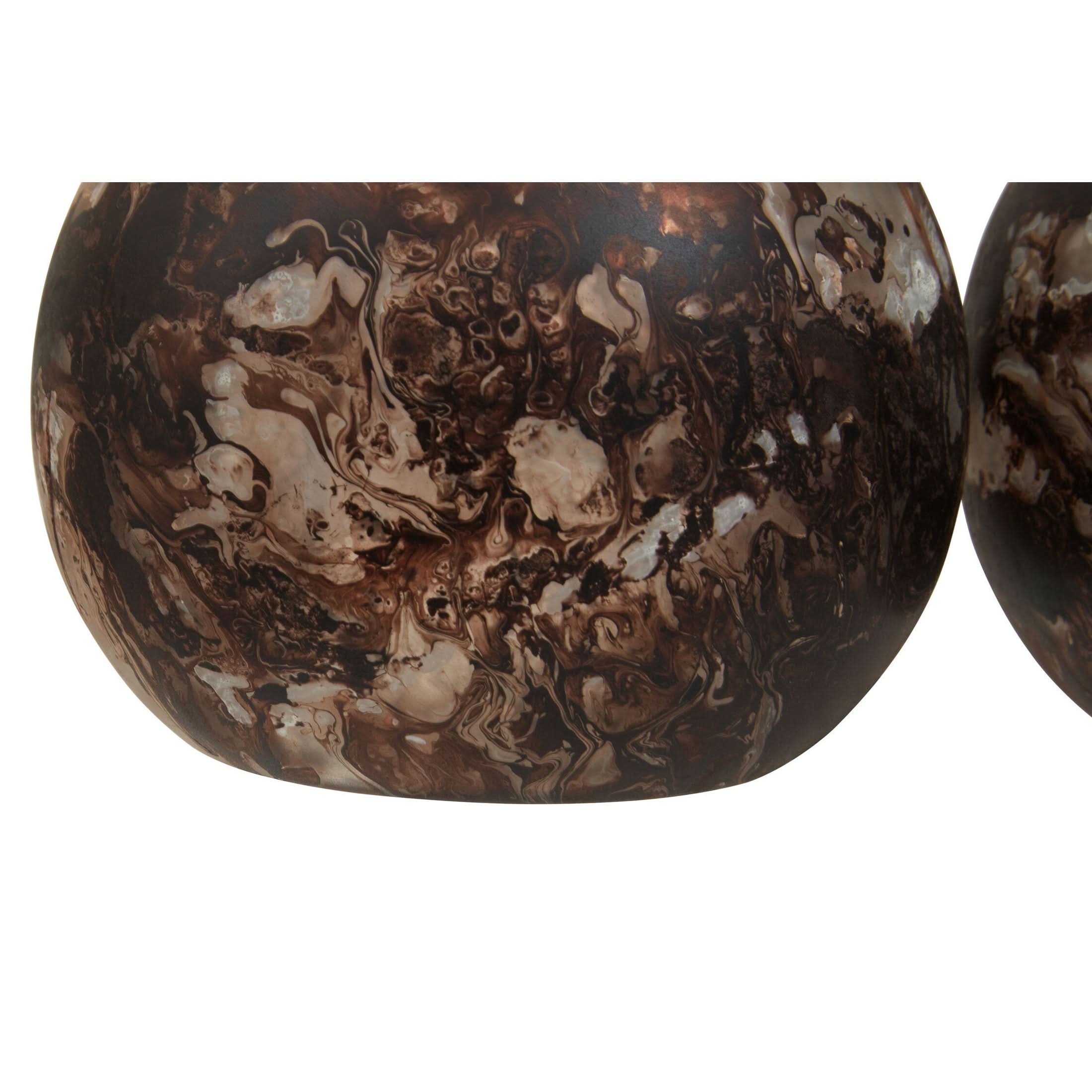 Garan Set of 3 Brown Marble Effect Tealight Holders   Nicholas John Interiors