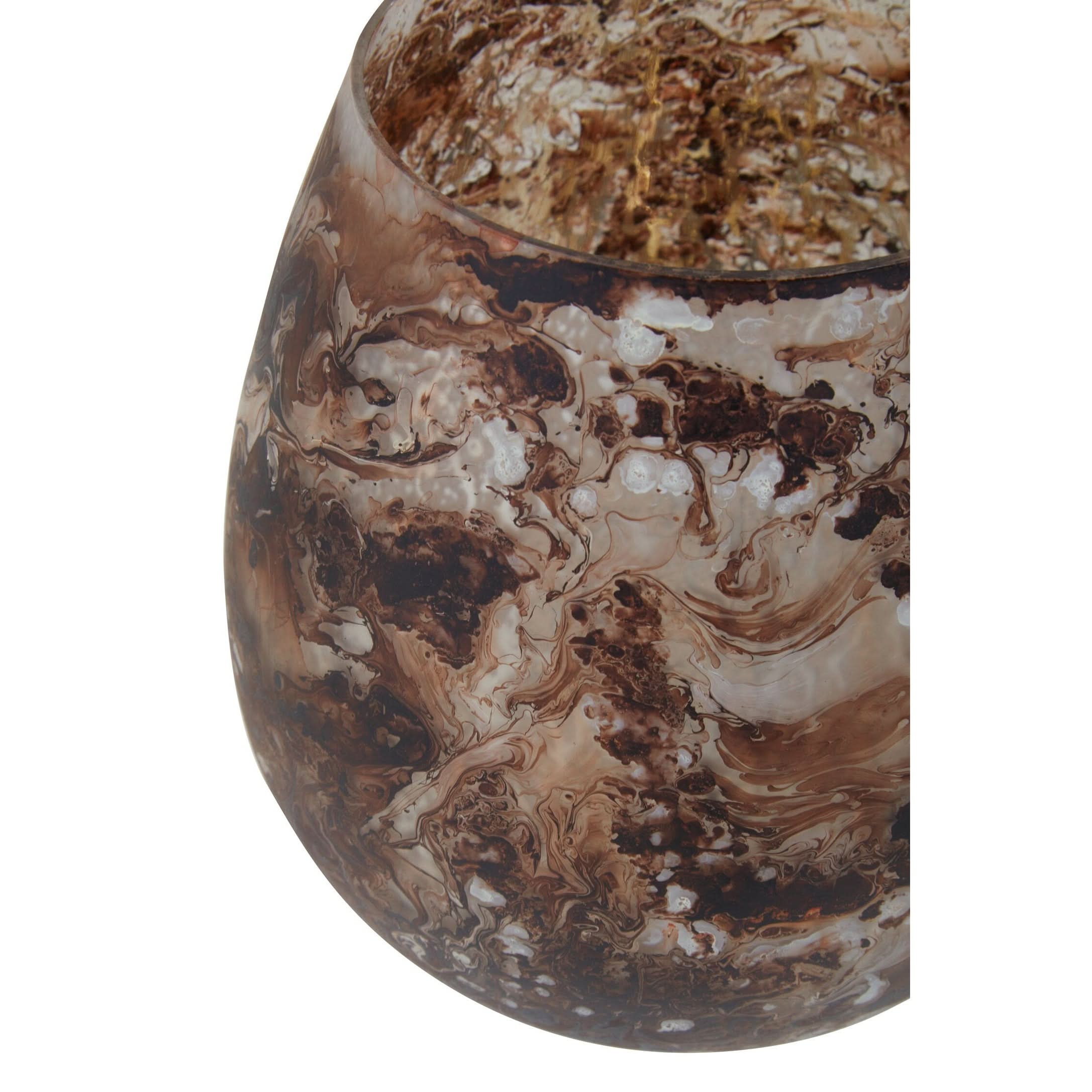 Garan Brown Marble Effect Large Candle Holder   Nicholas John Interiors