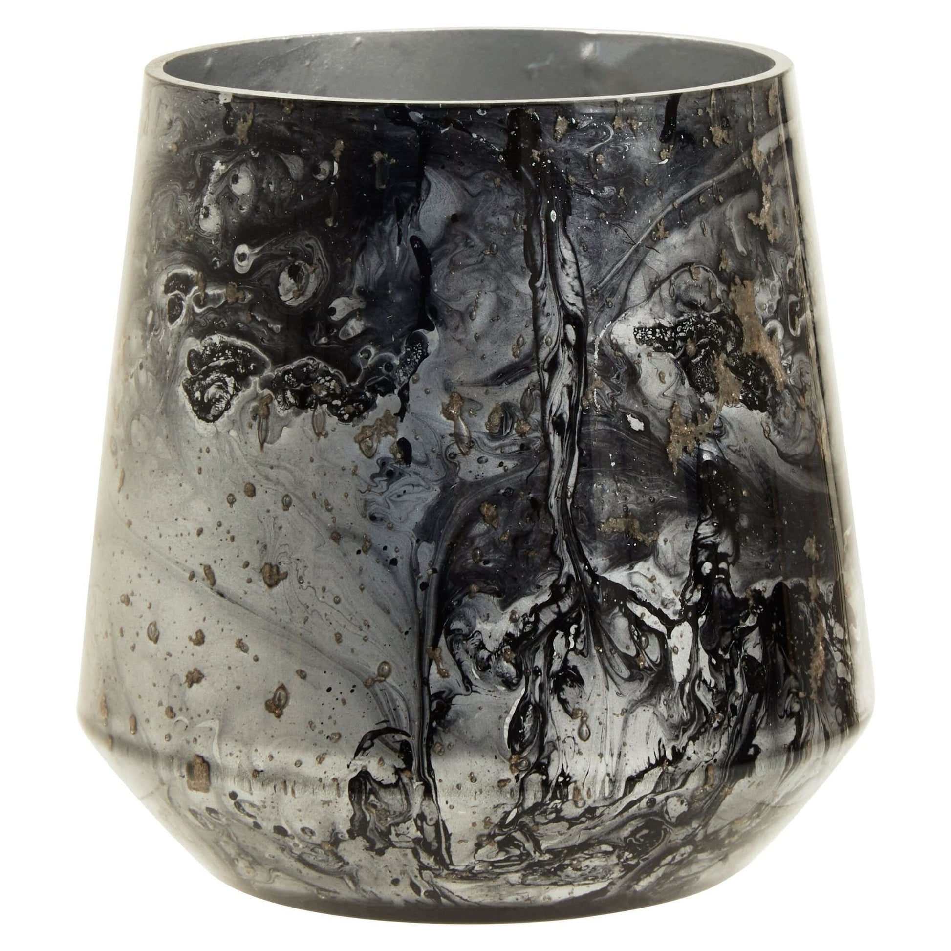 Garan Grey Marble Effect Candle Holder   Nicholas John Interiors