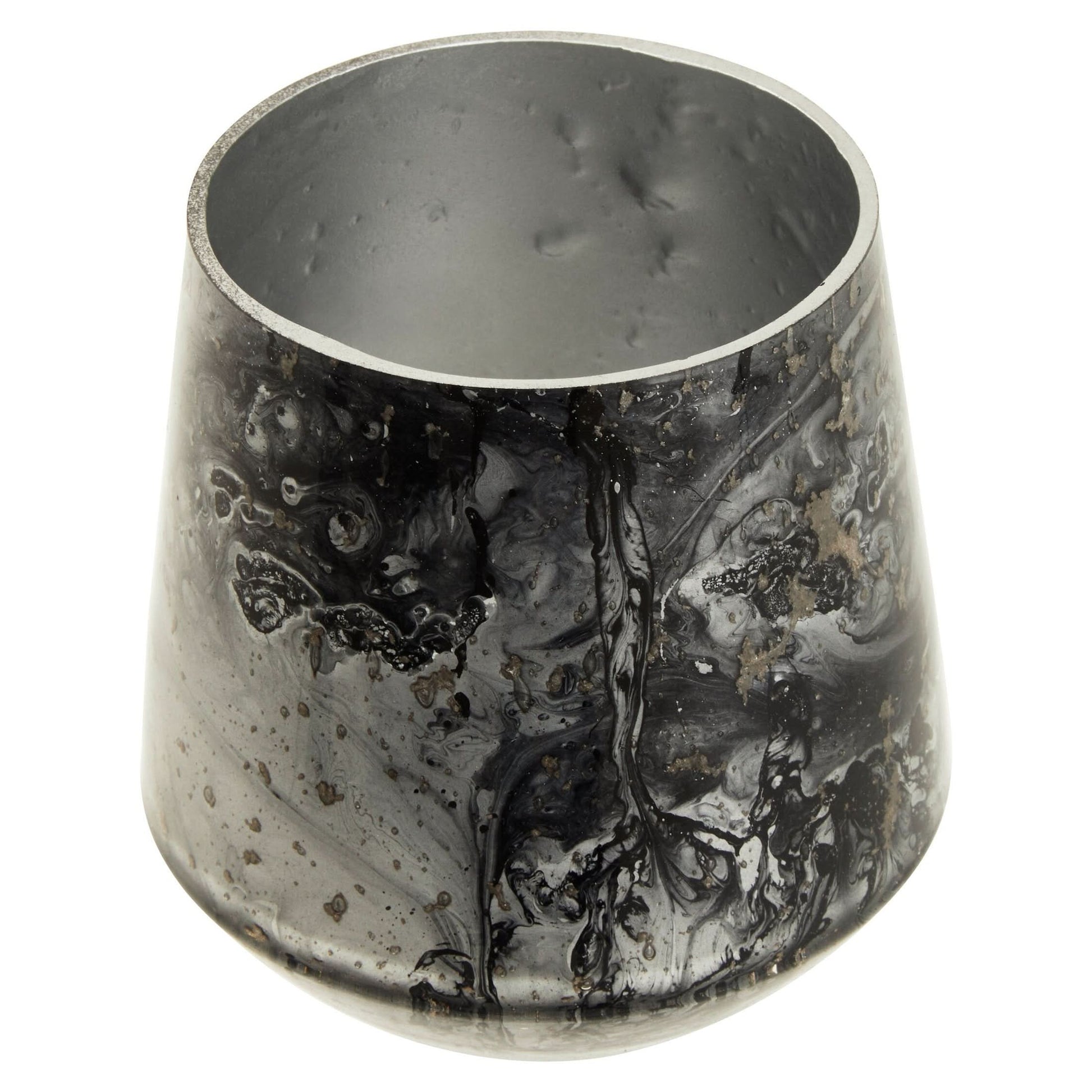 Garan Grey Marble Effect Candle Holder   Nicholas John Interiors