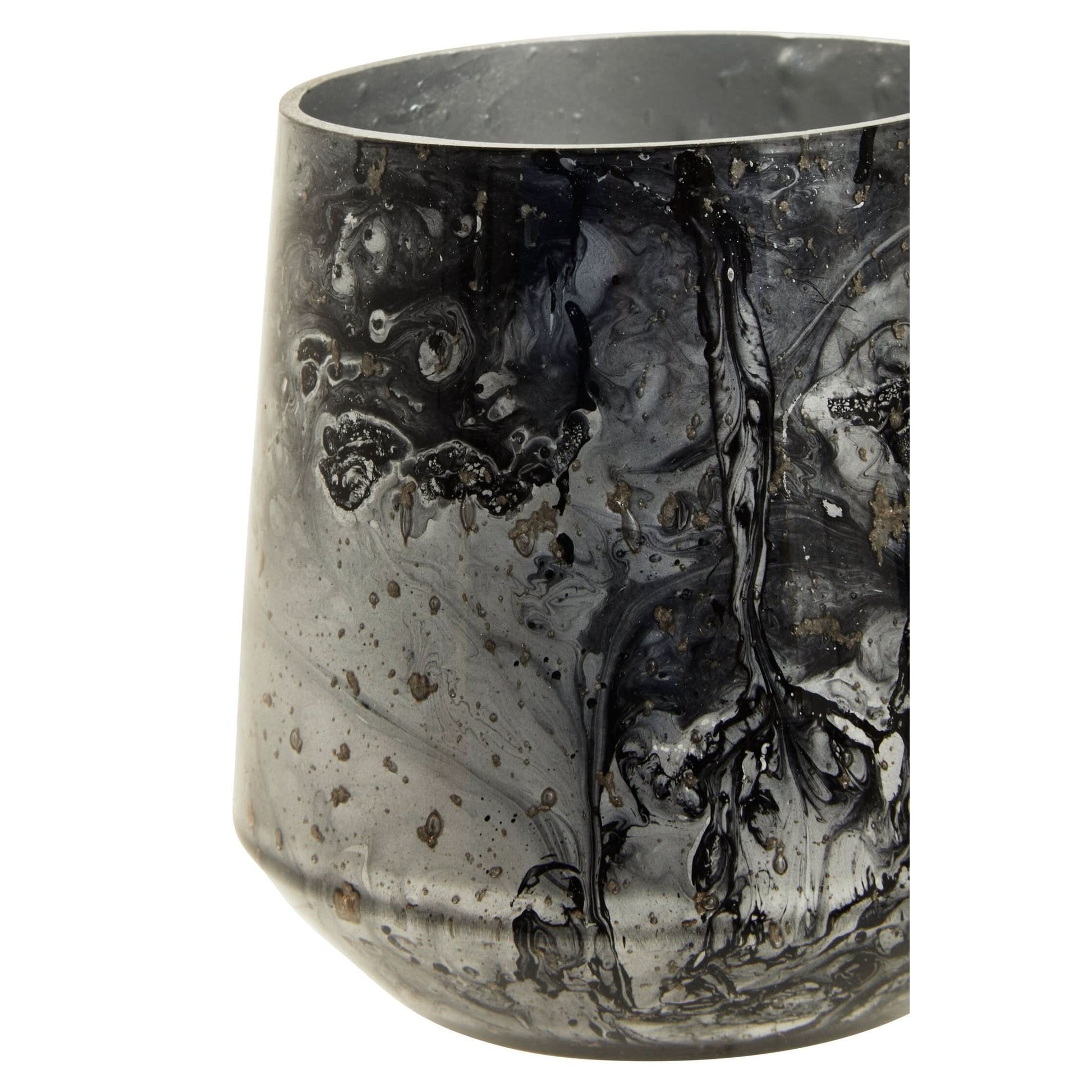 Garan Grey Marble Effect Candle Holder   Nicholas John Interiors