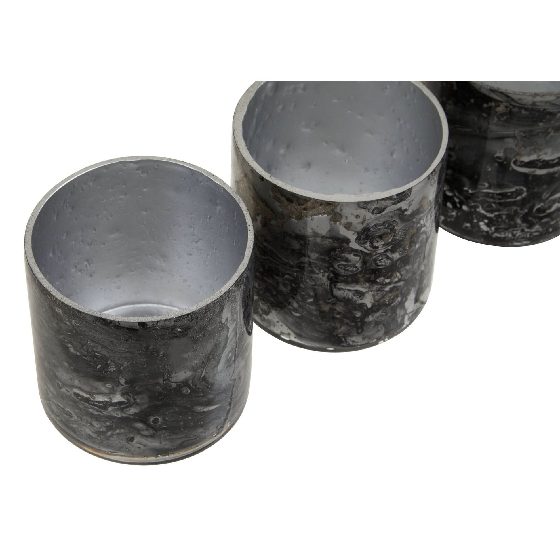 Garan Set Of 3 Grey Marble Effect Tealight Holders   Nicholas John Interiors