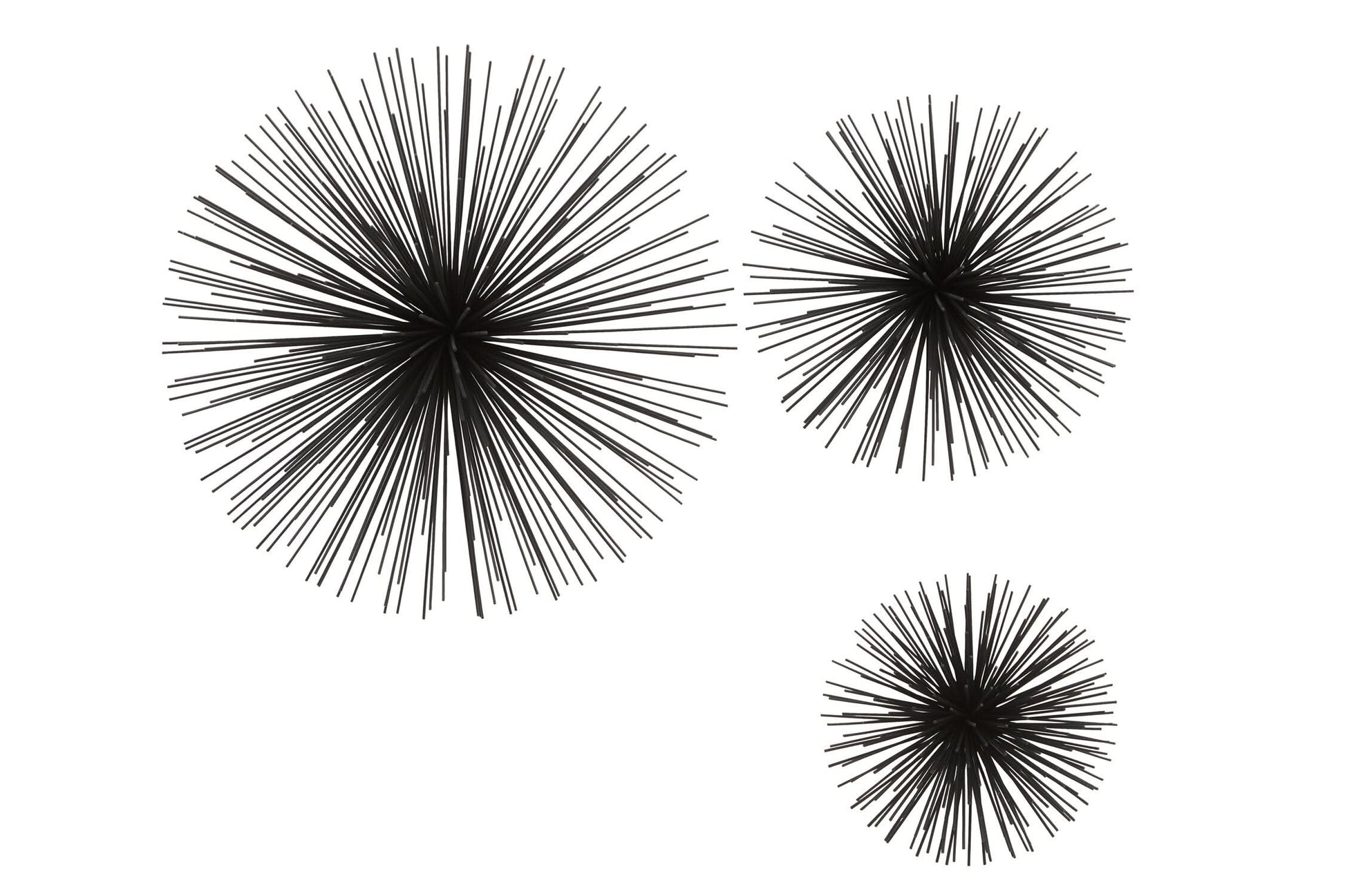 Mirano Set of 3 Black Finish Starburst Wall Decor   Nicholas John Interiors