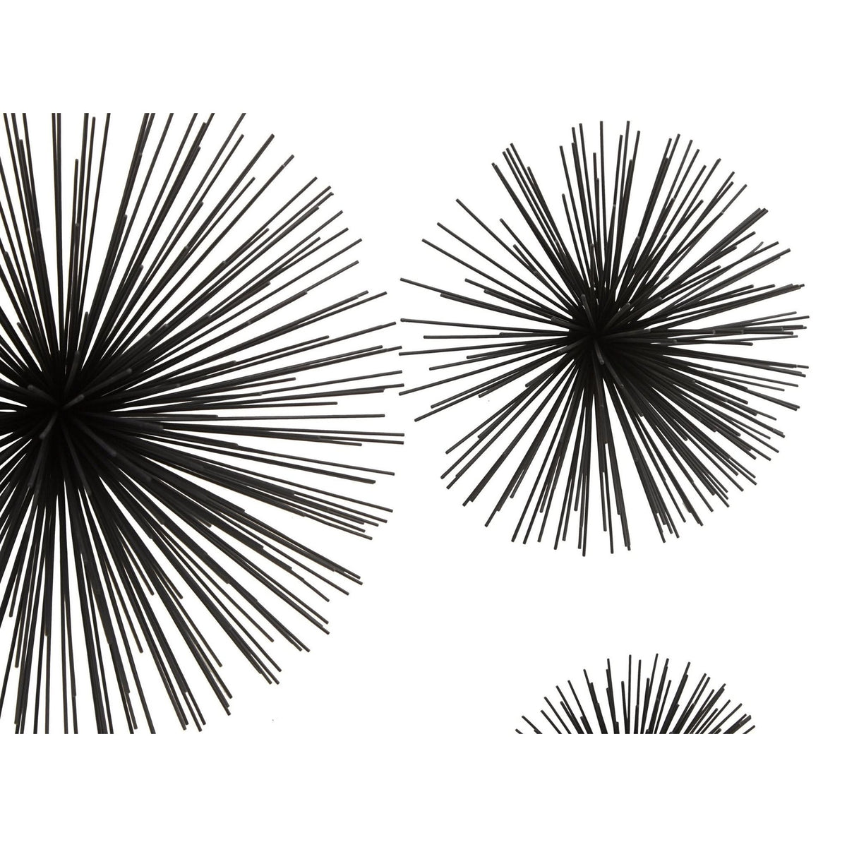 Mirano Set of 3 Black Finish Starburst Wall Decor   Nicholas John Interiors