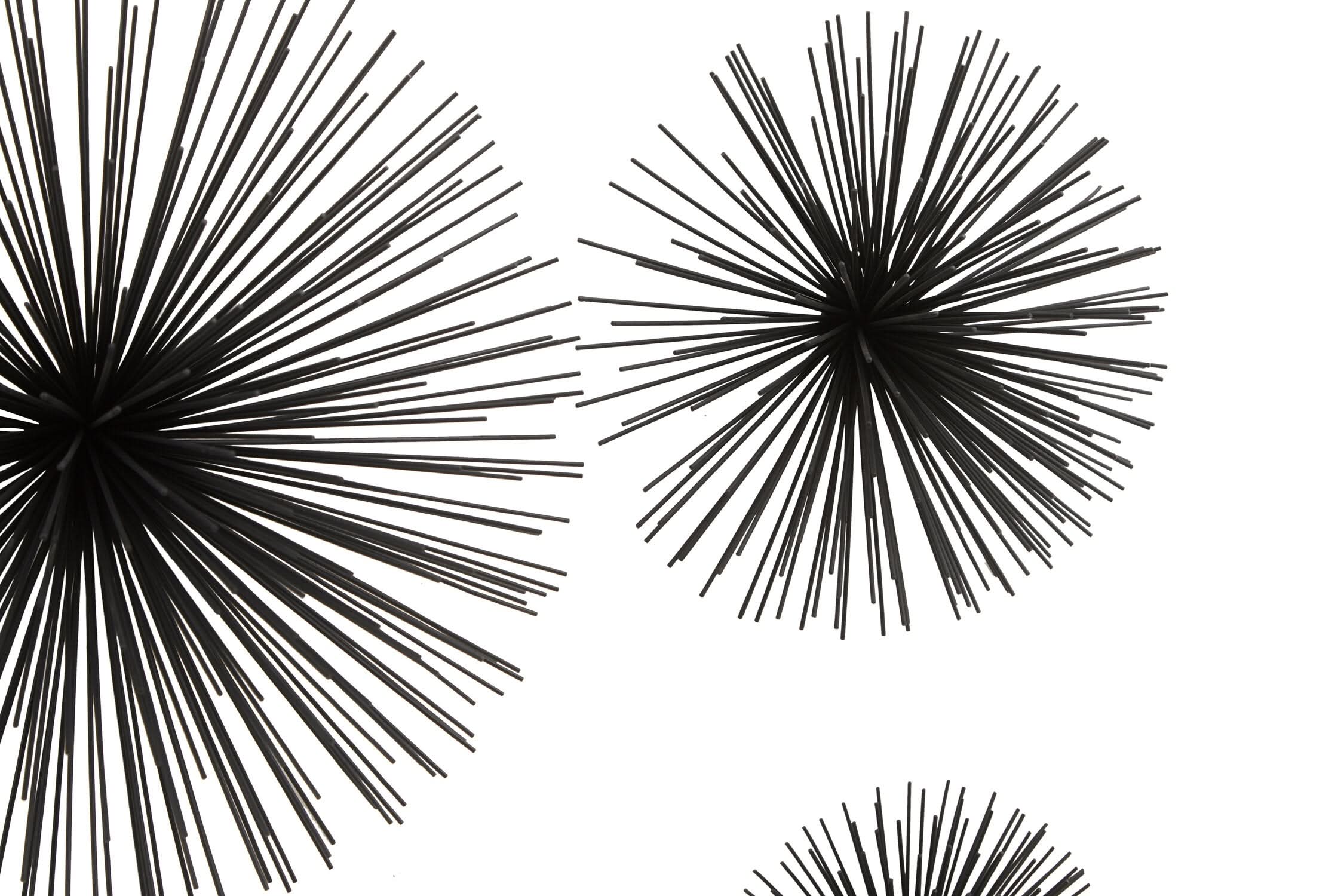 Mirano Set of 3 Black Finish Starburst Wall Decor   Nicholas John Interiors