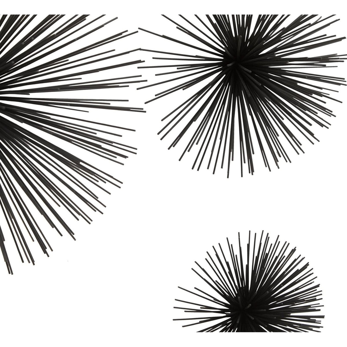 Mirano Set of 3 Black Finish Starburst Wall Decor   Nicholas John Interiors