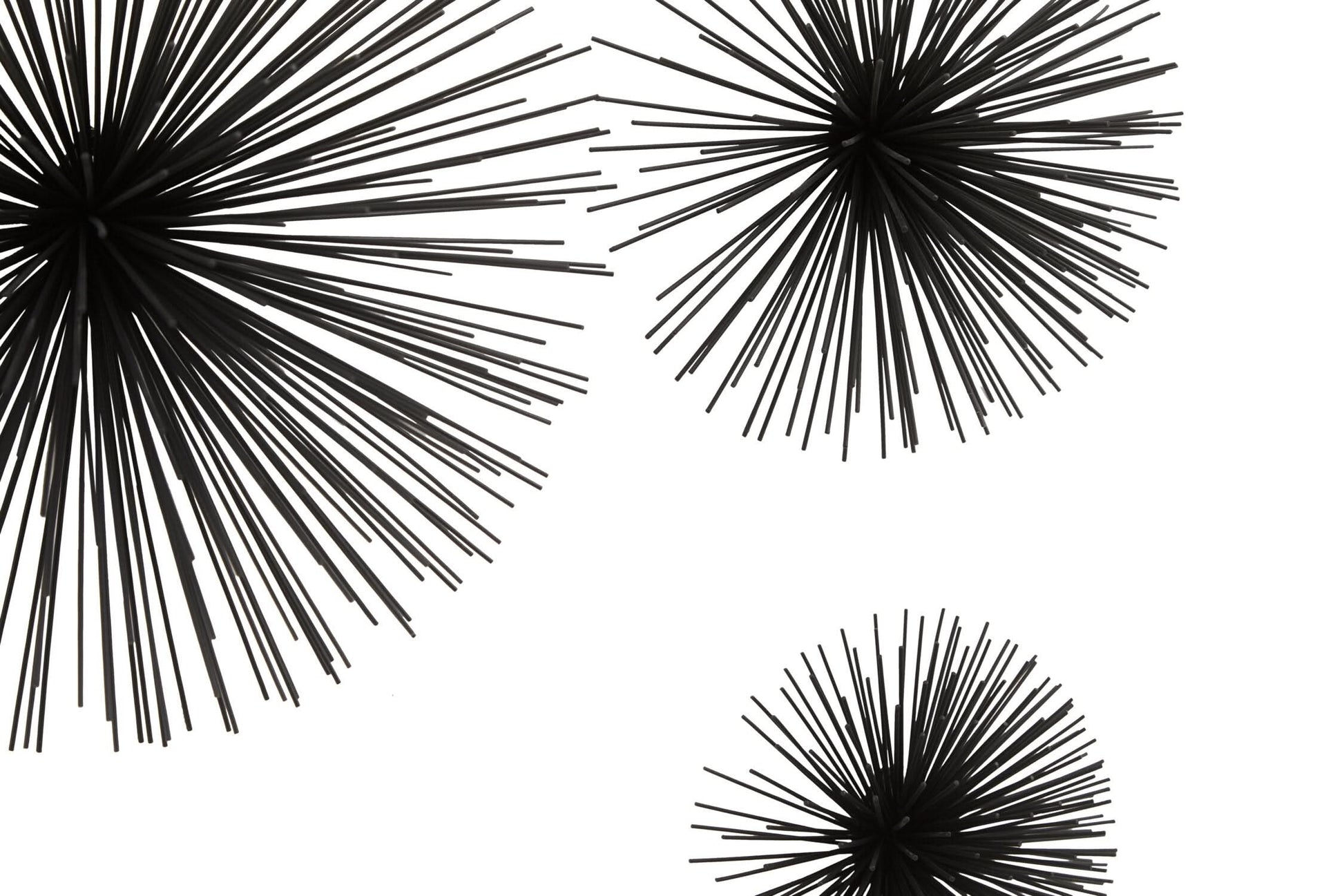 Mirano Set of 3 Black Finish Starburst Wall Decor   Nicholas John Interiors