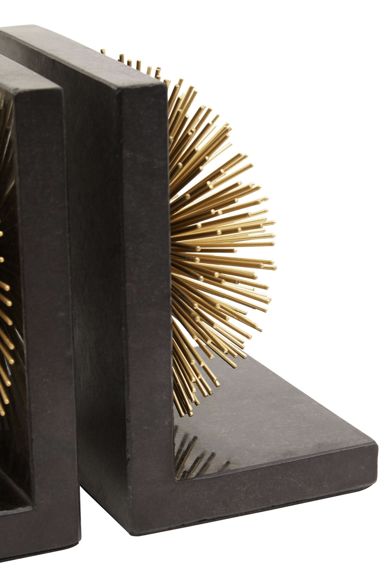 Mirano Set Of Two Gold Finish Starburst Bookends   Nicholas John Interiors