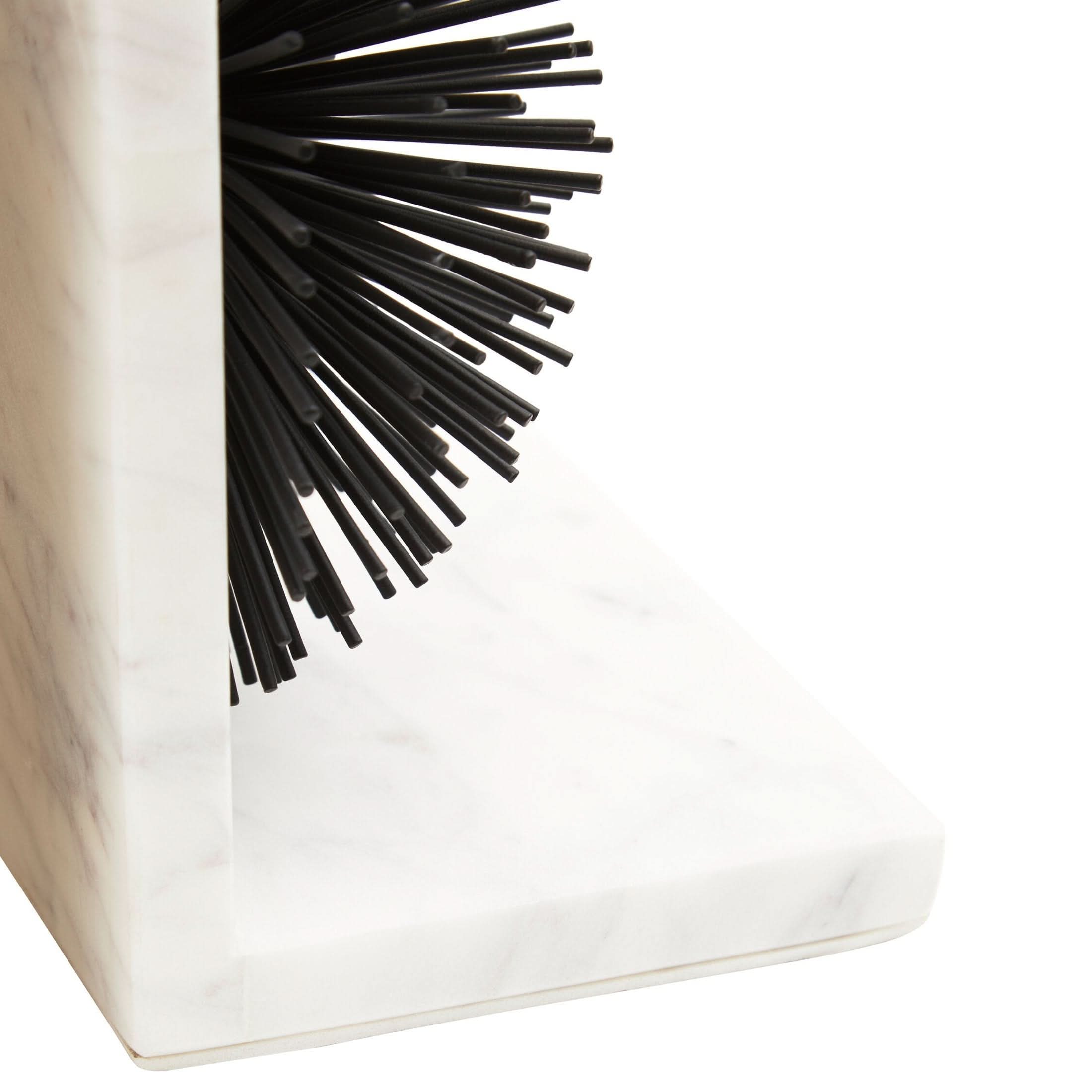 Mirano Set Of Two Black Finish Starburst Bookends   Nicholas John Interiors