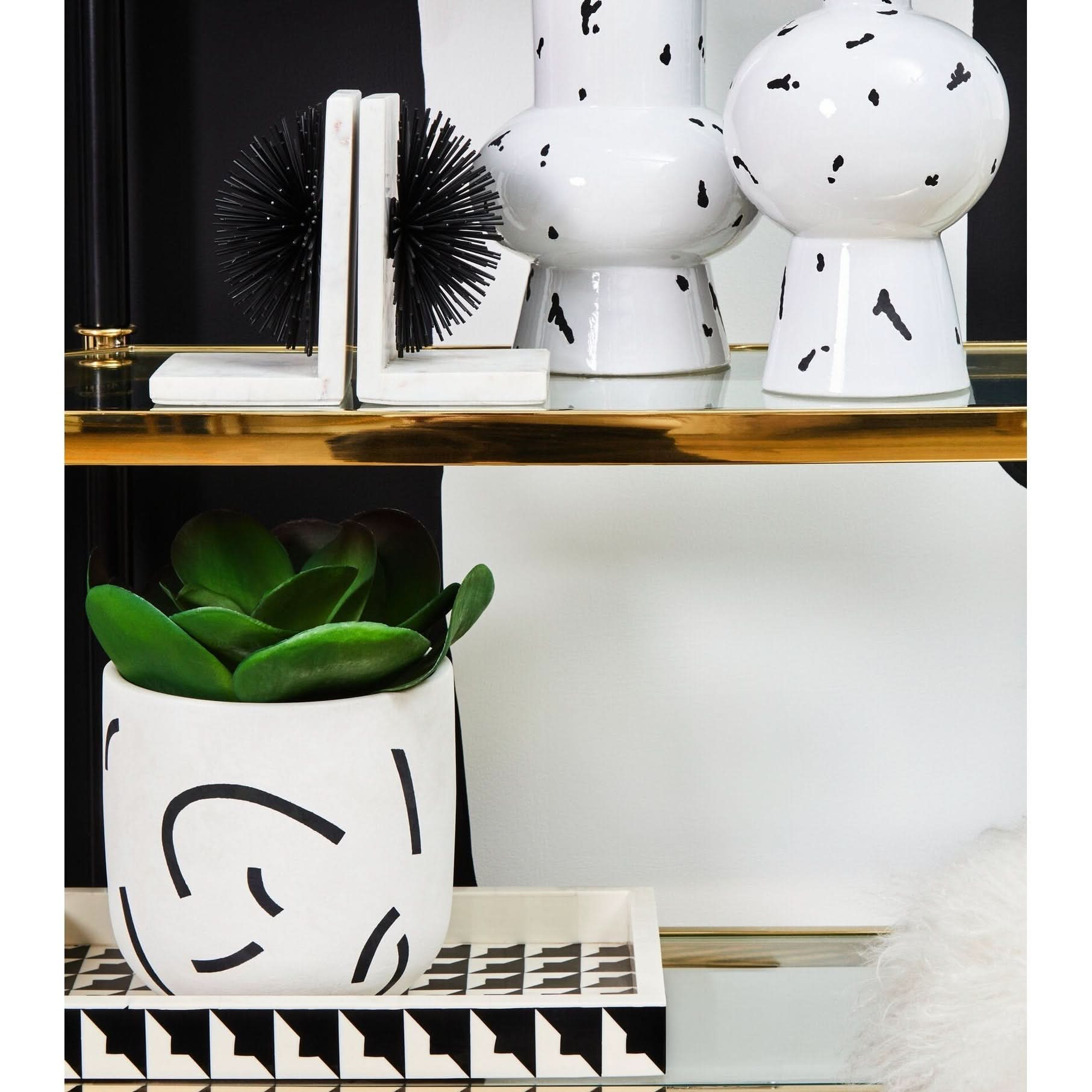 Mirano Set Of Two Black Finish Starburst Bookends   Nicholas John Interiors