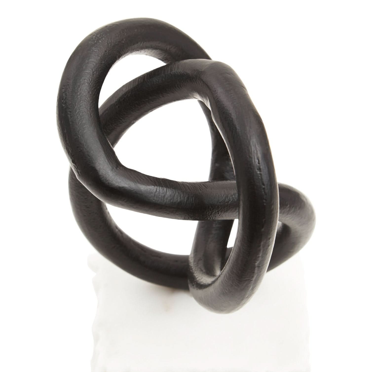 Mirano Matt Black Knot Sculpture   Nicholas John Interiors