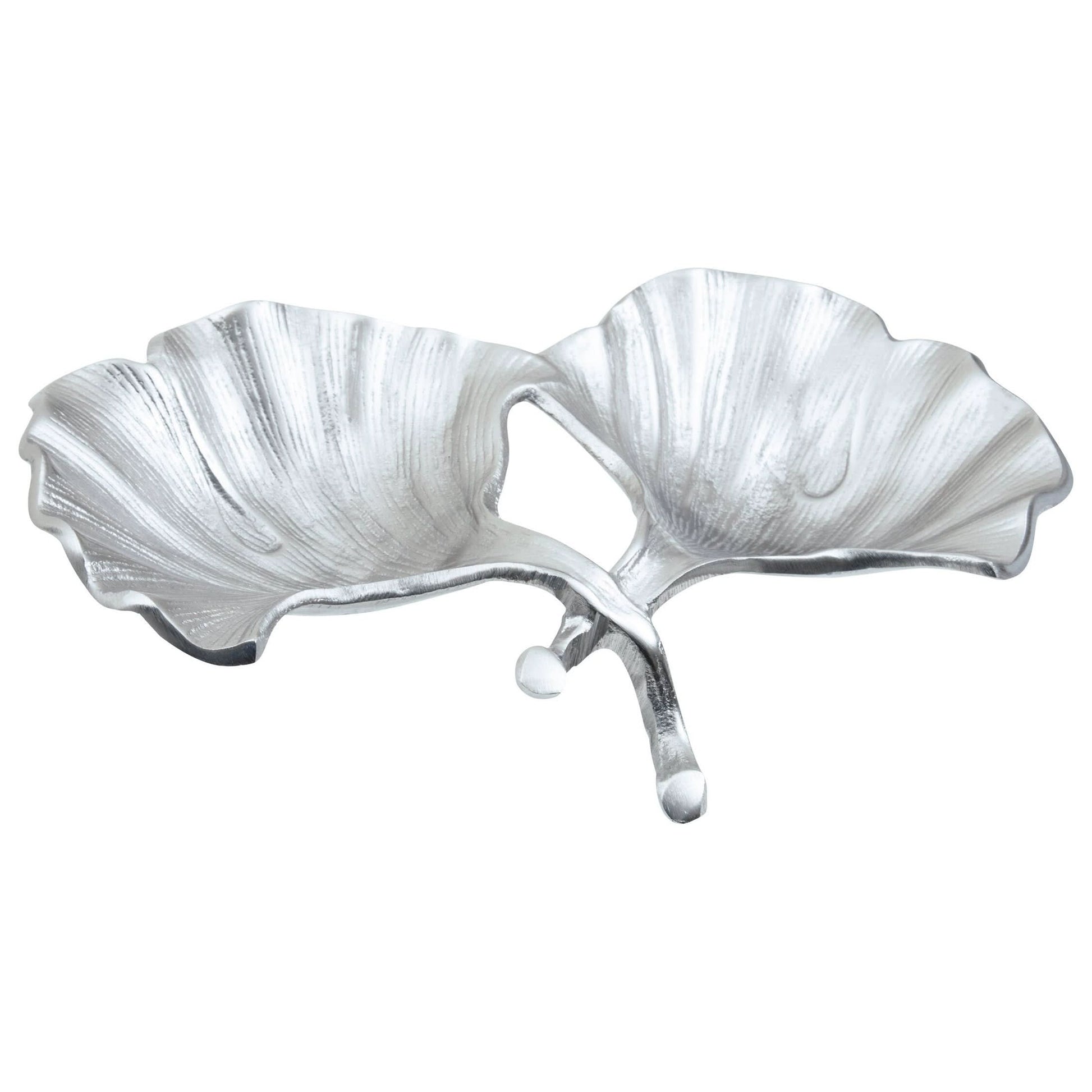 Prato Ginkgo Silver Finish Dish   Nicholas John Interiors