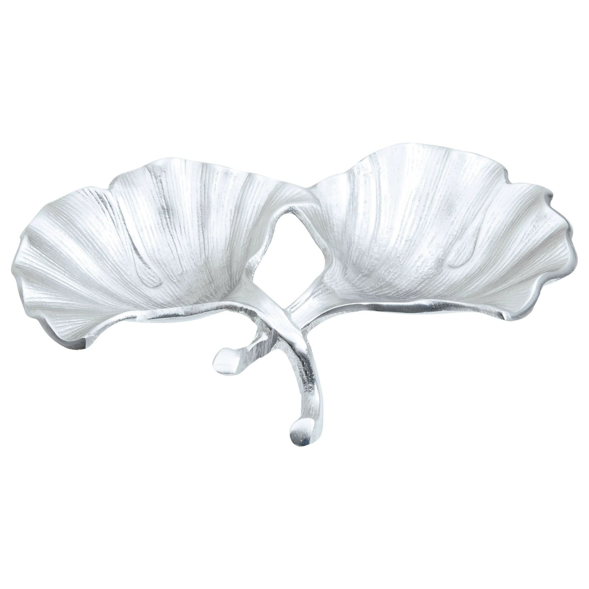 Prato Ginkgo Silver Finish Dish   Nicholas John Interiors