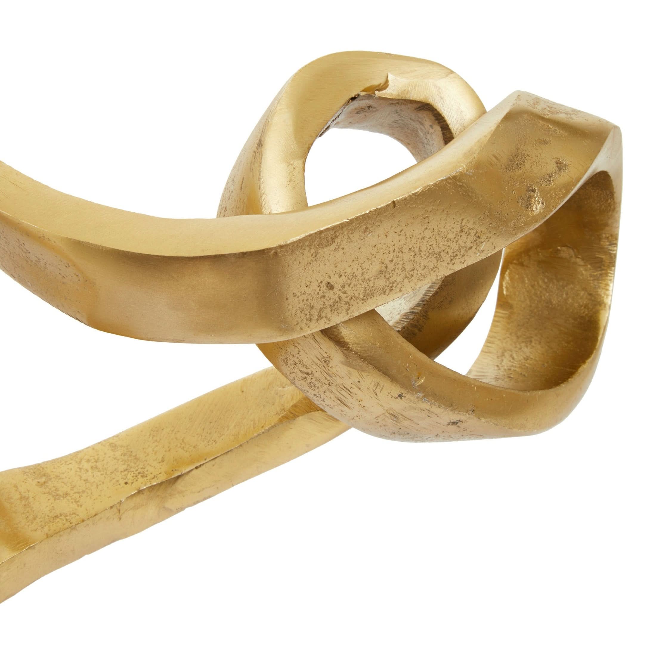 Prato Gold Finish Abstract Knot Sculpture   Nicholas John Interiors