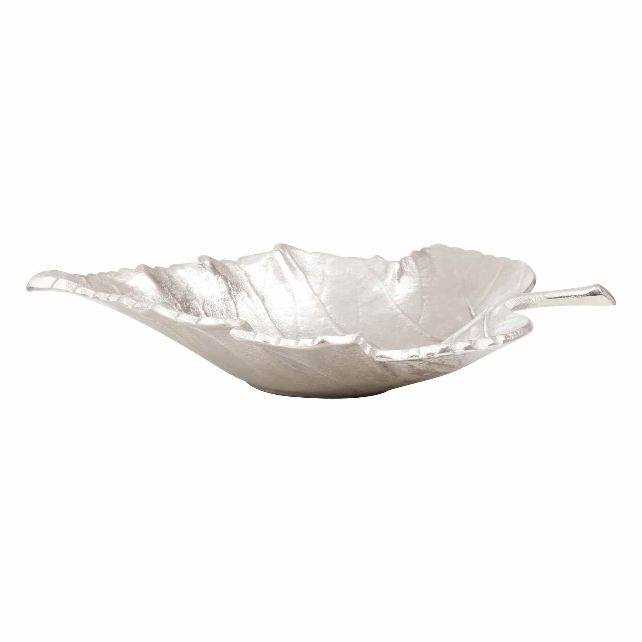 Prato Silver Finish Leaf Dish   Nicholas John Interiors