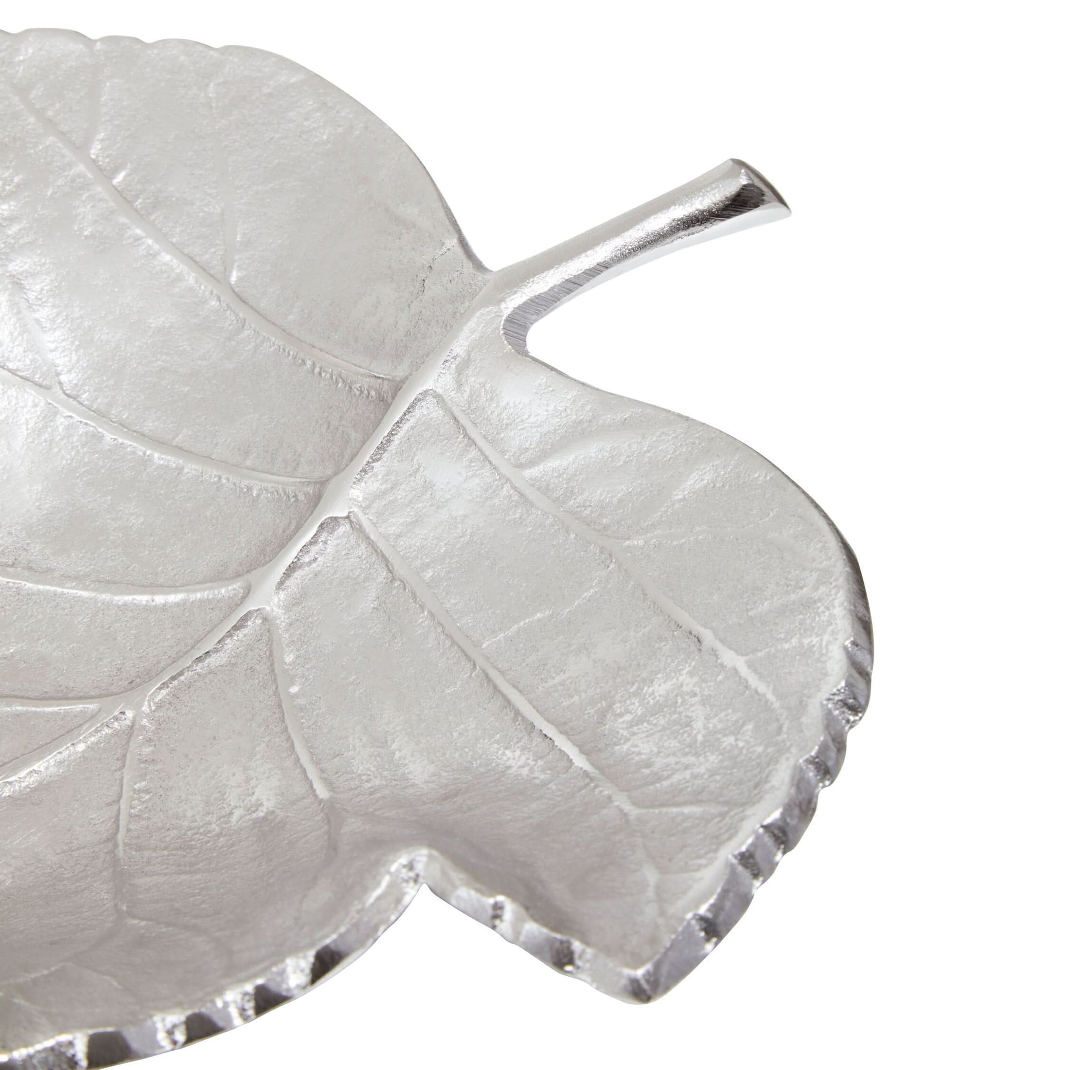 Prato Silver Finish Leaf Dish   Nicholas John Interiors