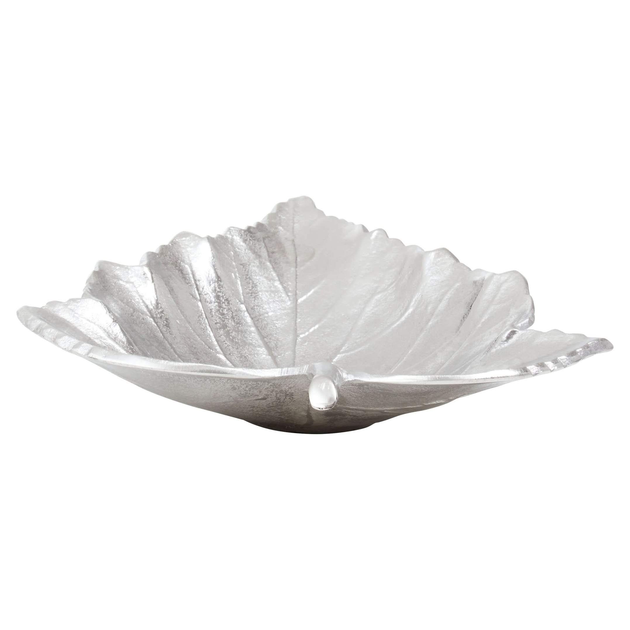 Prato Silver Finish Leaf Dish   Nicholas John Interiors