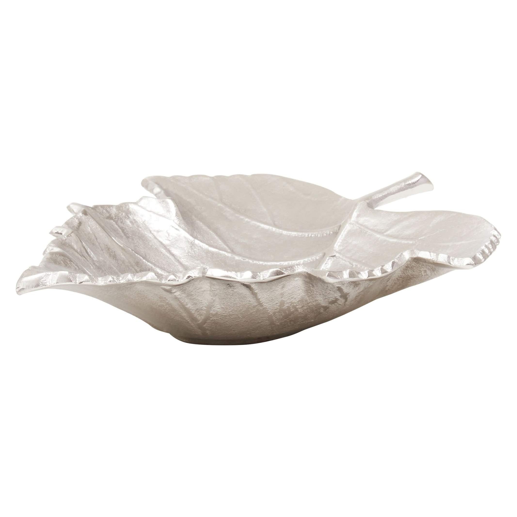 Prato Silver Finish Leaf Dish   Nicholas John Interiors