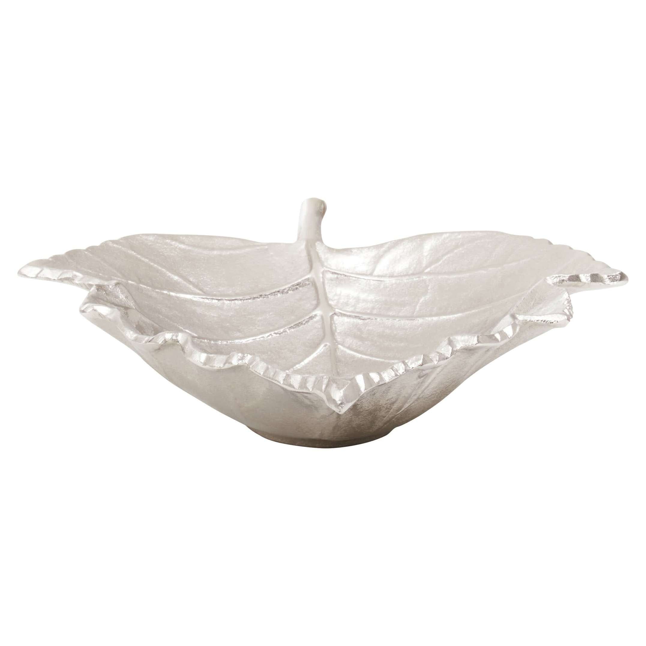 Prato Silver Finish Leaf Dish   Nicholas John Interiors