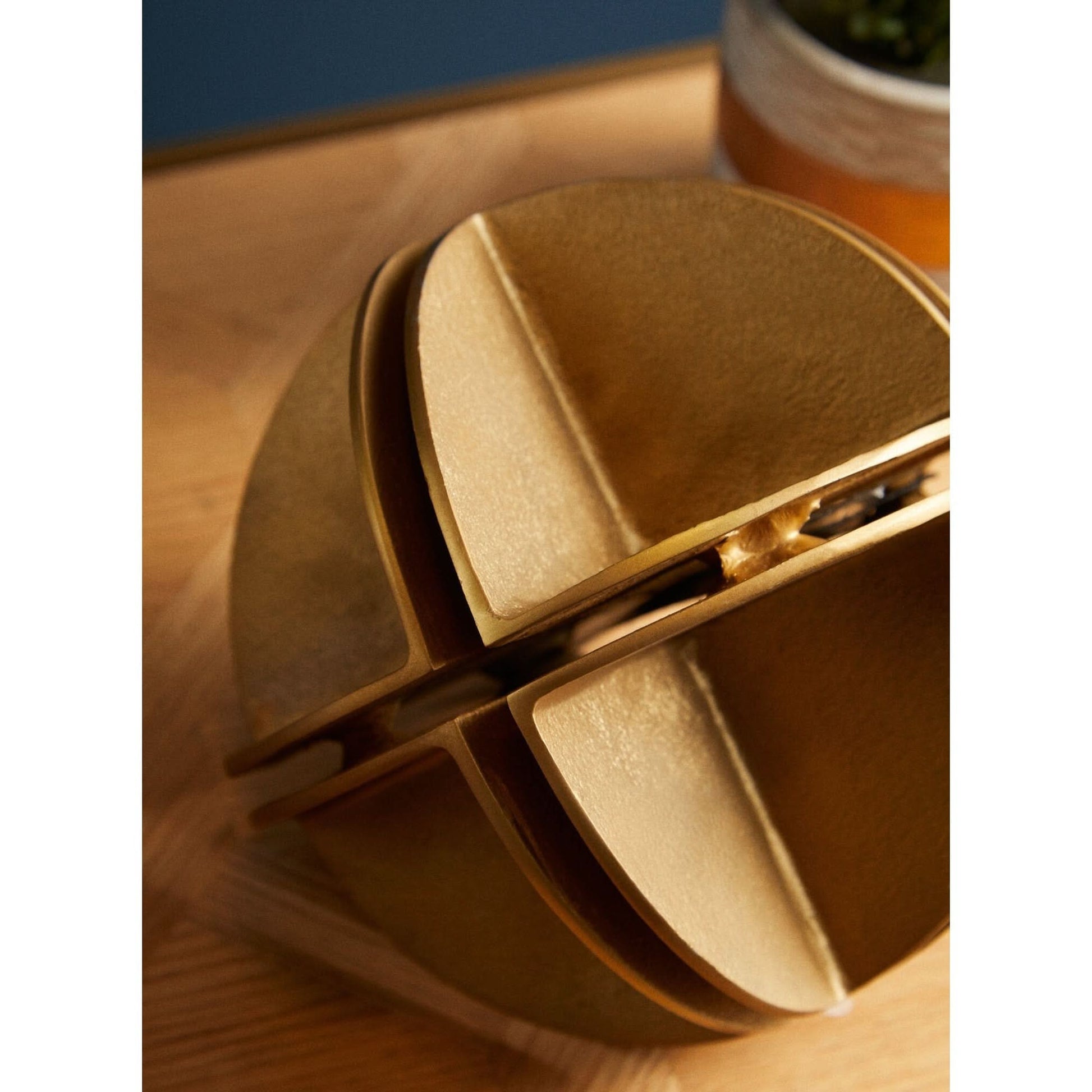 Prato Brass Finish Segmented Spherical Sculpture   Nicholas John Interiors