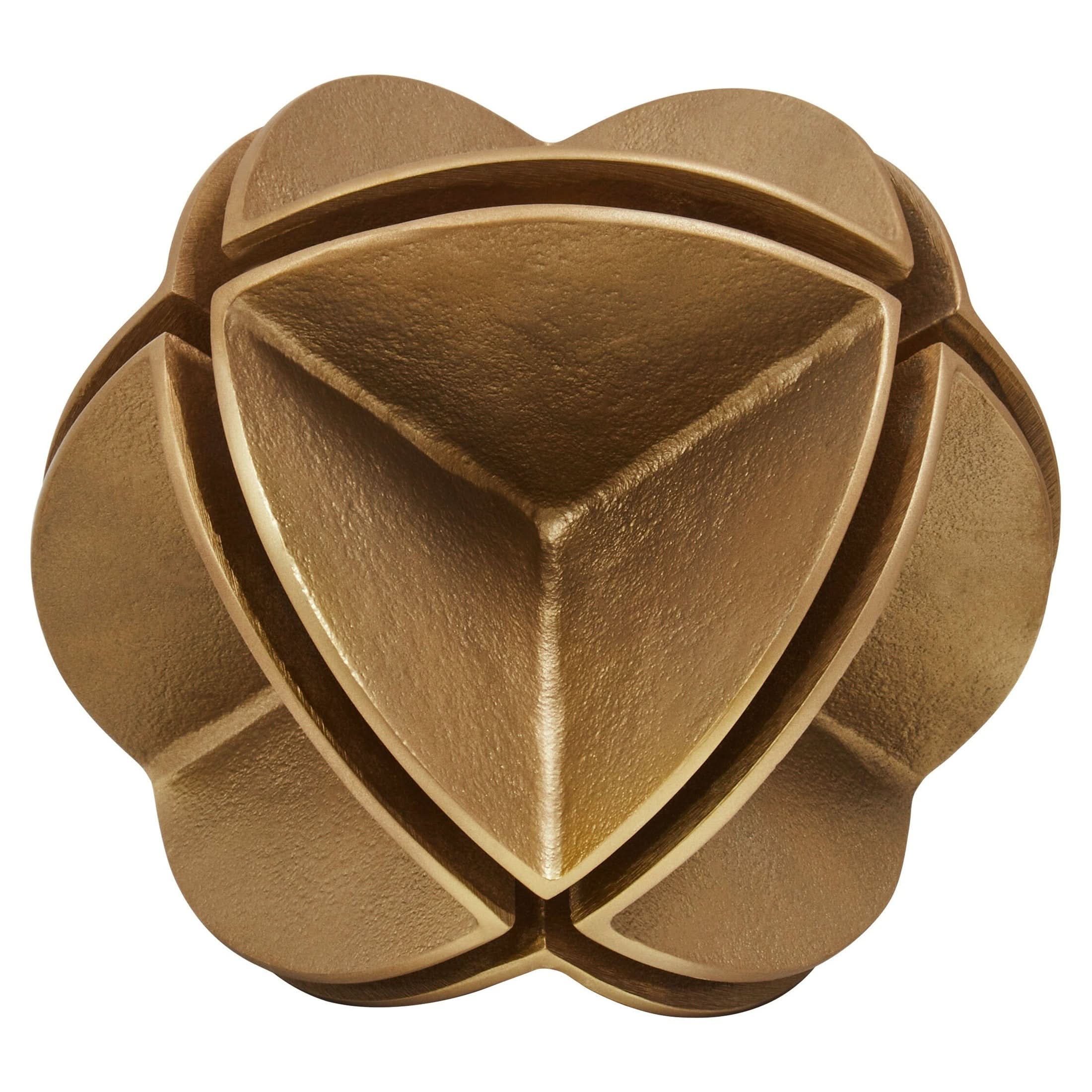 Prato Brass Finish Segmented Spherical Sculpture   Nicholas John Interiors