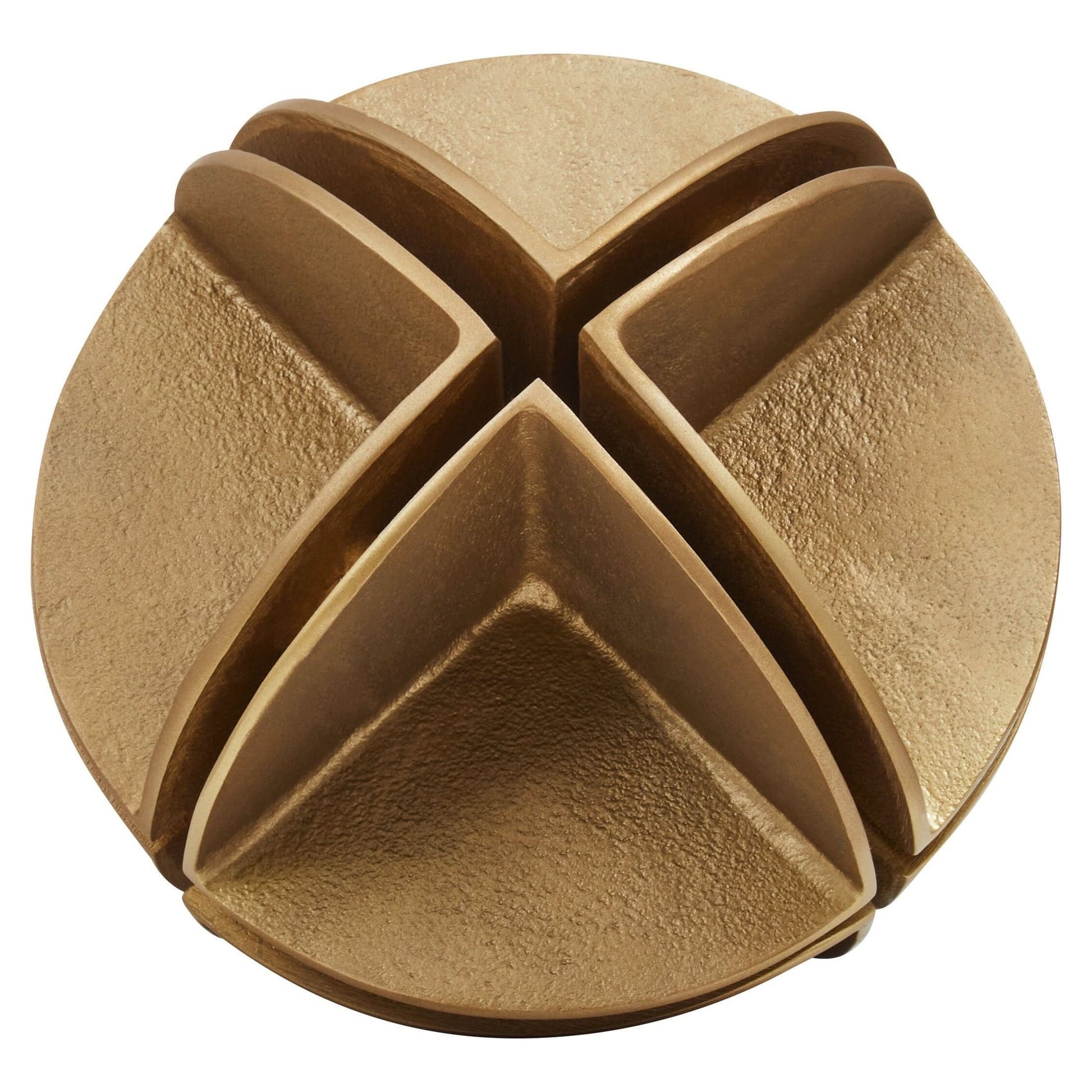 Prato Brass Finish Segmented Spherical Sculpture   Nicholas John Interiors