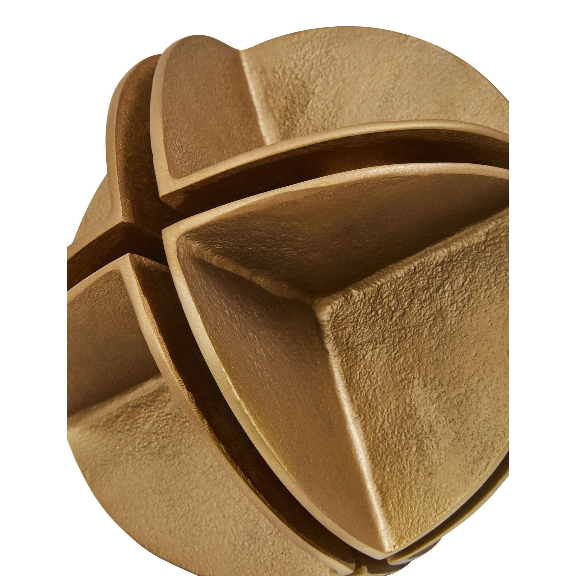 Prato Brass Finish Segmented Spherical Sculpture   Nicholas John Interiors