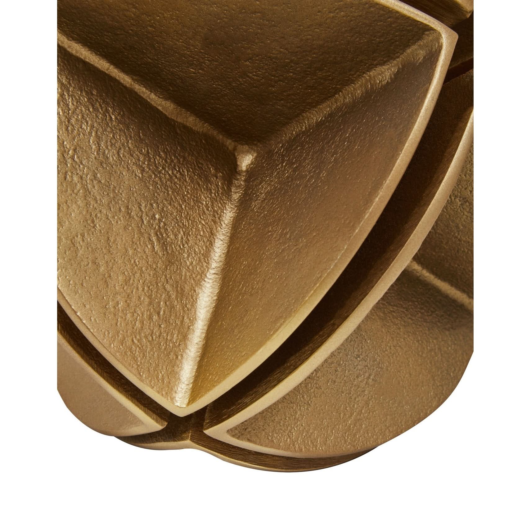 Prato Brass Finish Segmented Spherical Sculpture   Nicholas John Interiors