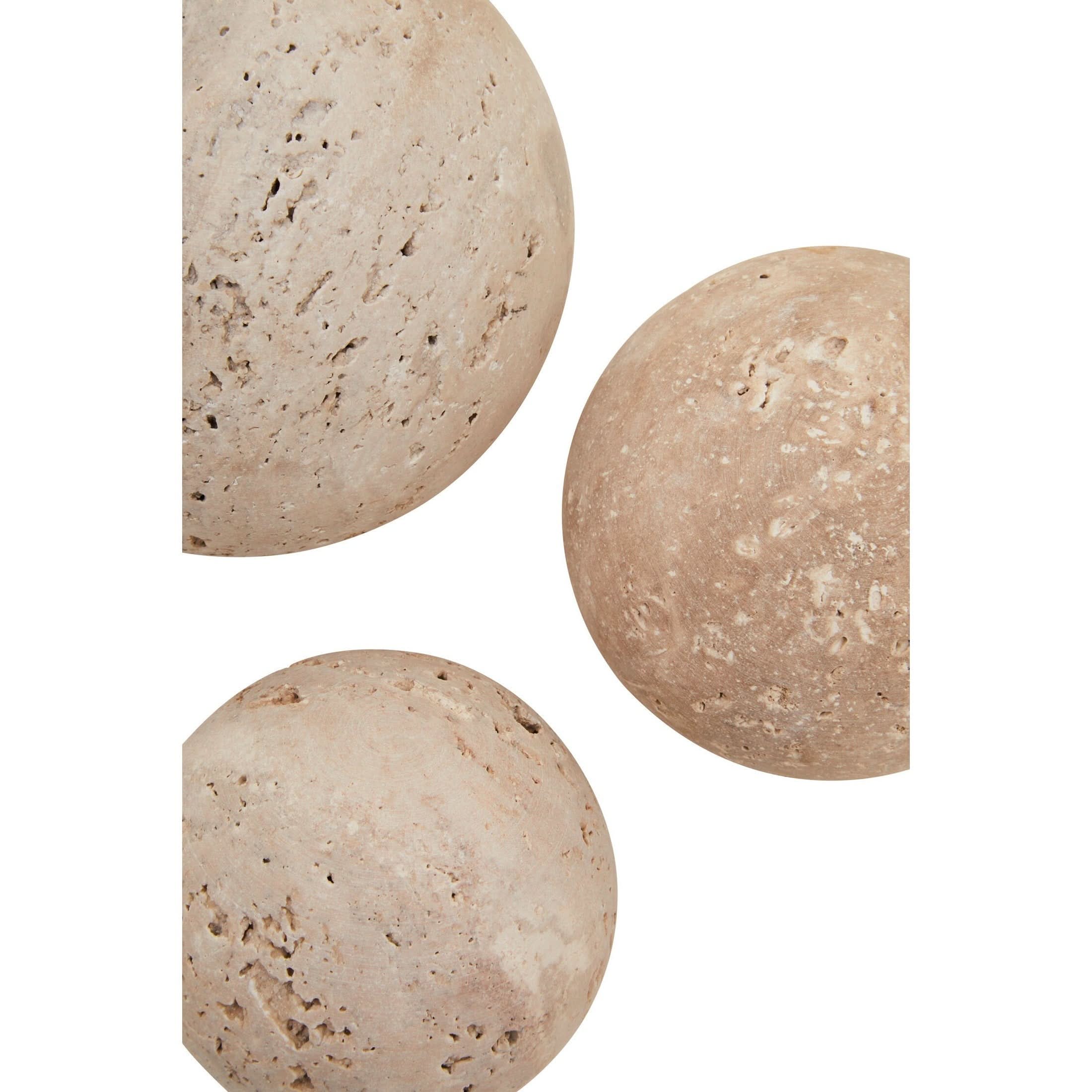 Tibor Travertine Set of 3 Deco Balls   Nicholas John Interiors