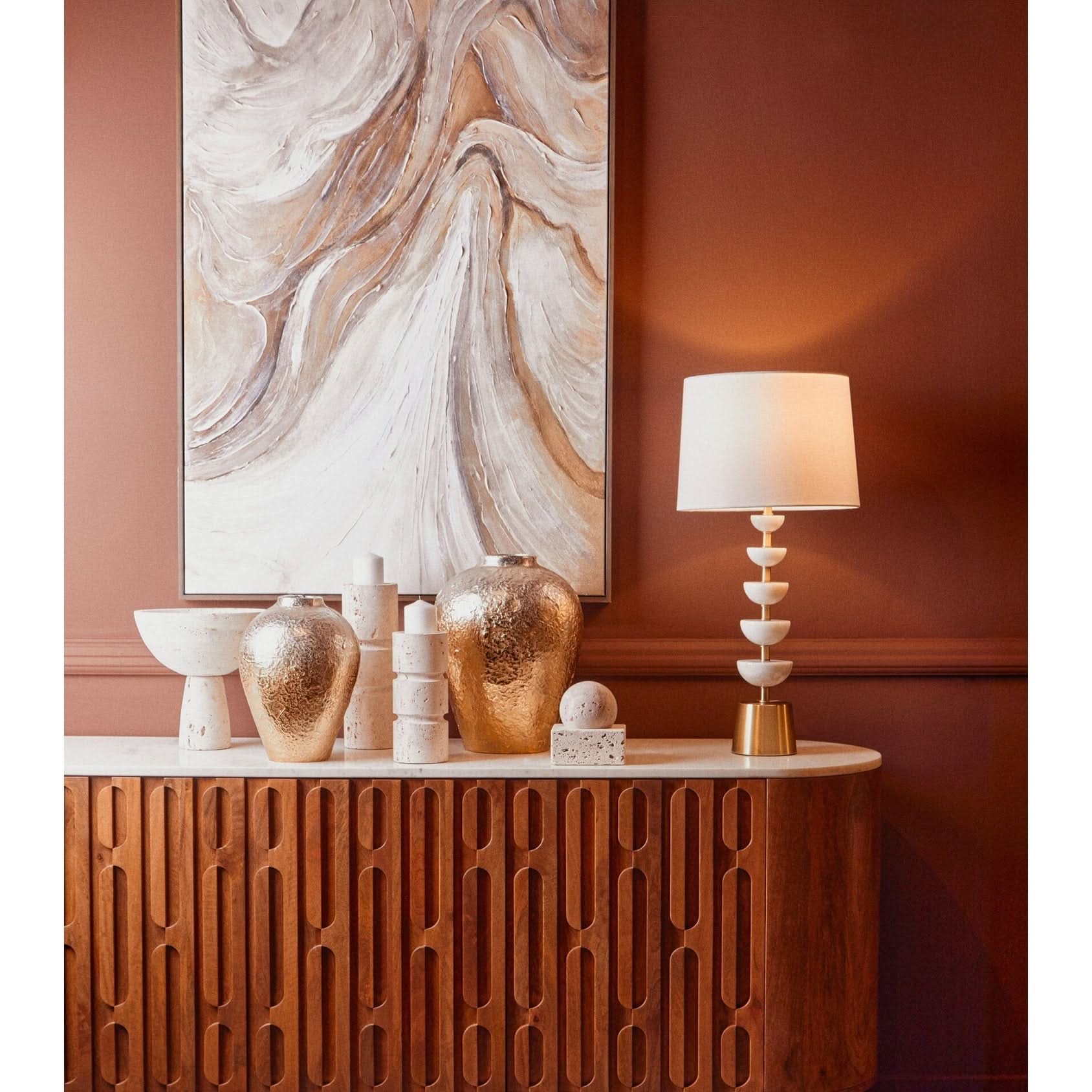 Tibor Travertine Sculpture   Nicholas John Interiors