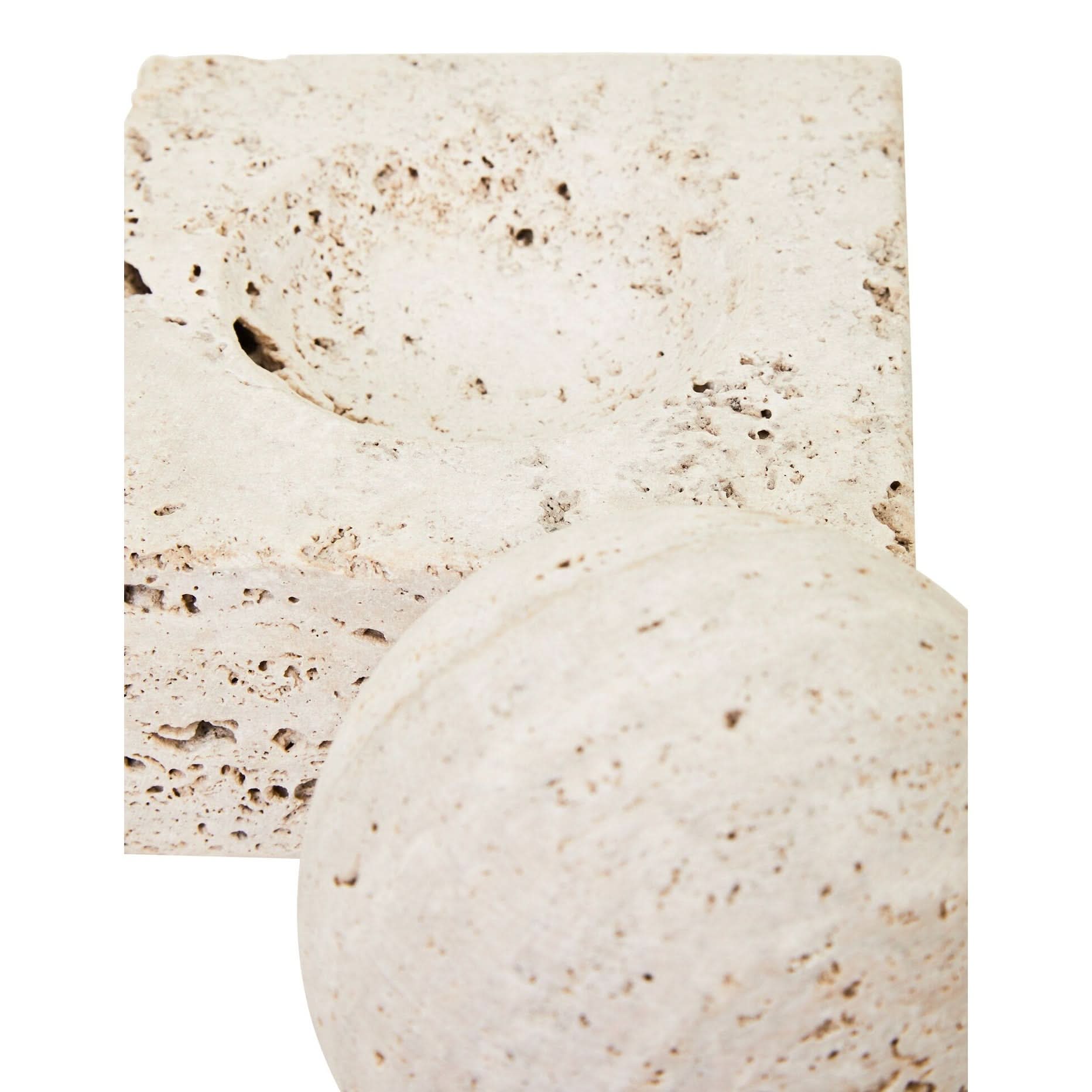 Tibor Travertine Sculpture   Nicholas John Interiors