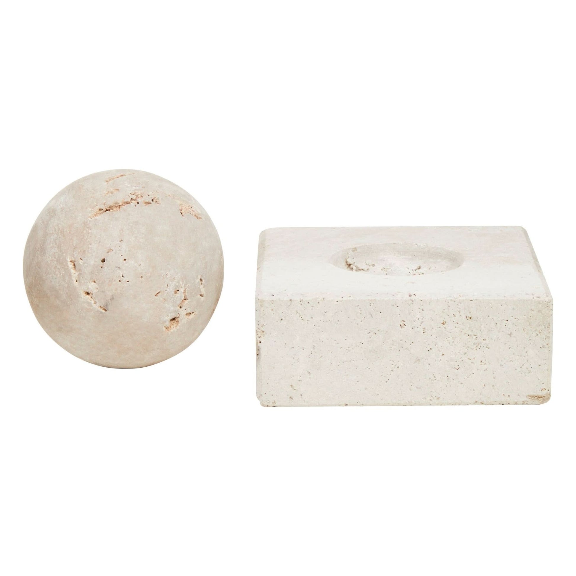 Tibor Travertine Sculpture   Nicholas John Interiors