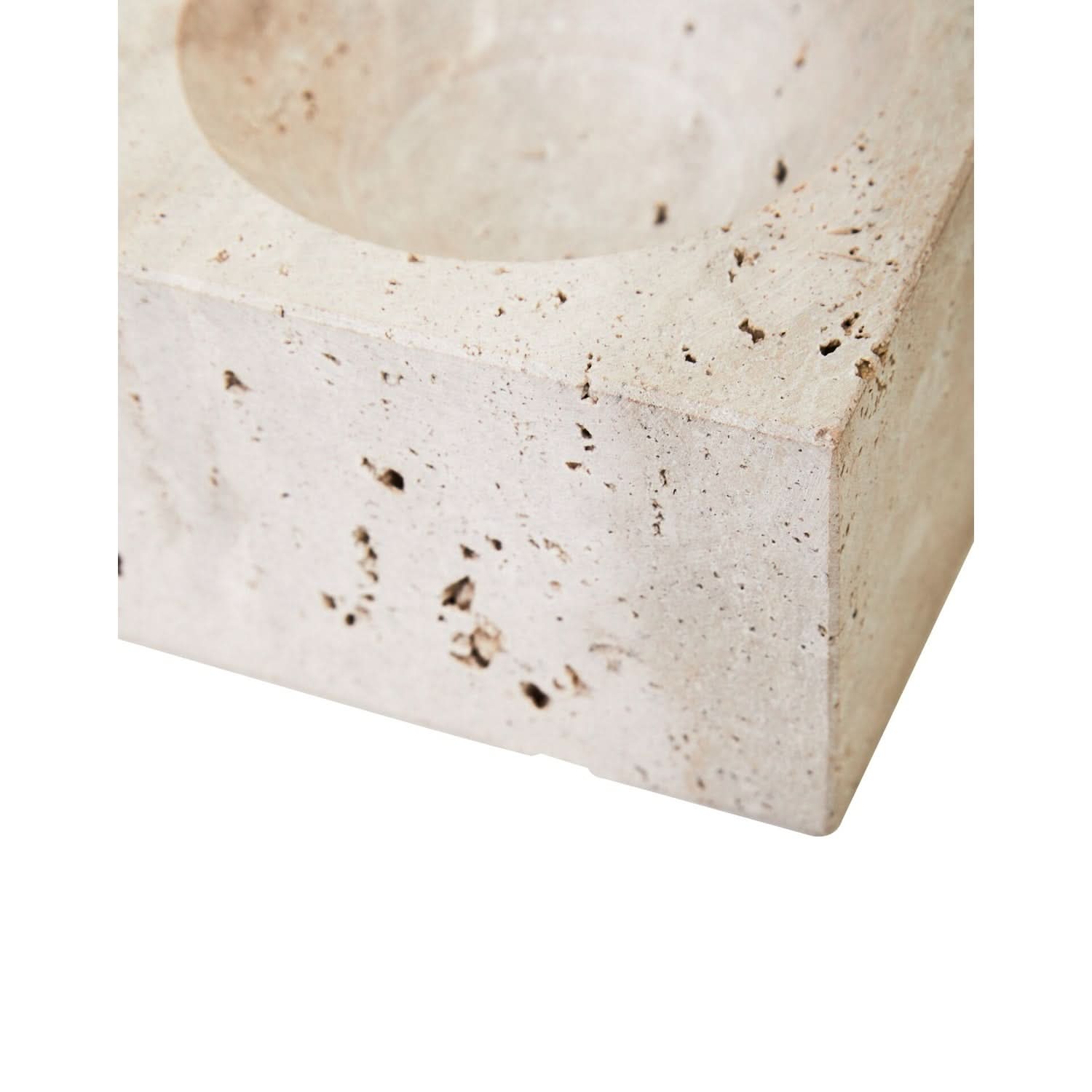 Tibor Travertine Square Decorative Bowl   Nicholas John Interiors