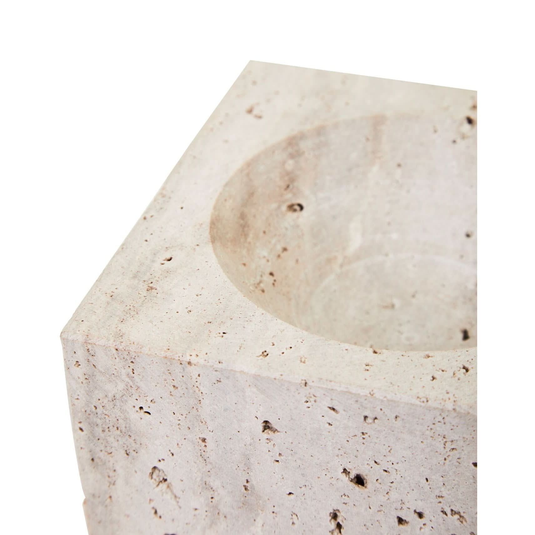 Tibor Travertine Square Decorative Bowl   Nicholas John Interiors