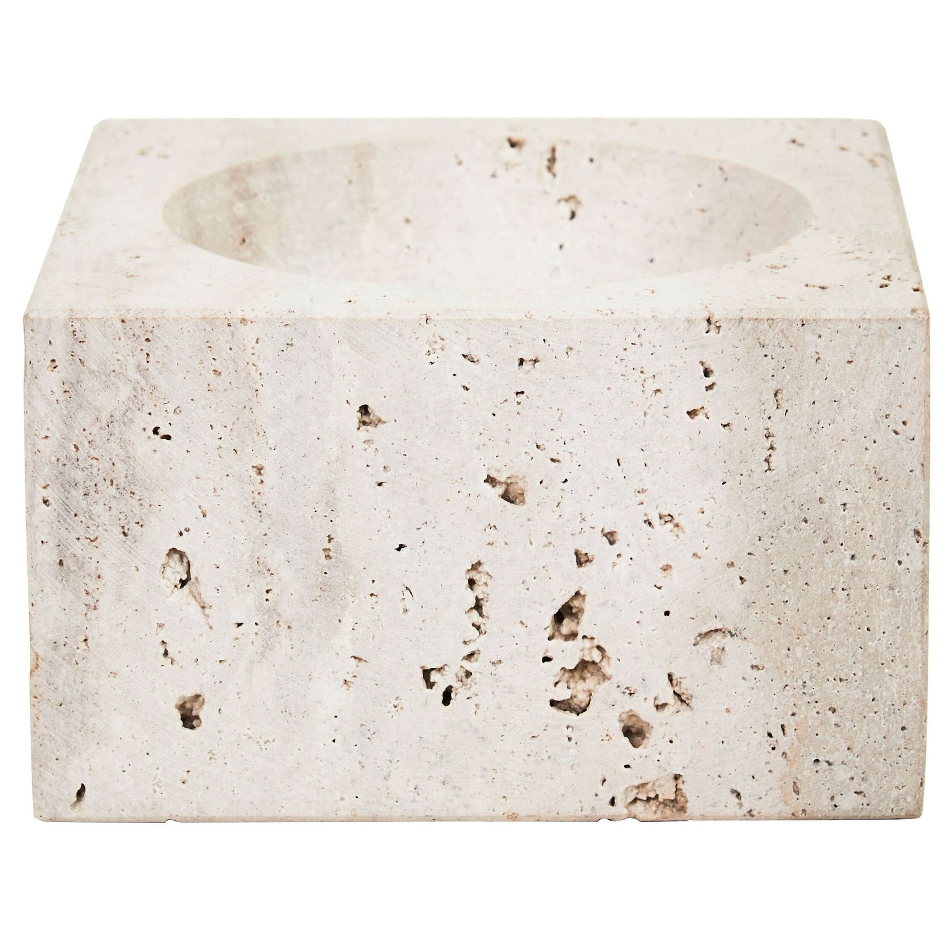 Tibor Travertine Square Decorative Bowl   Nicholas John Interiors