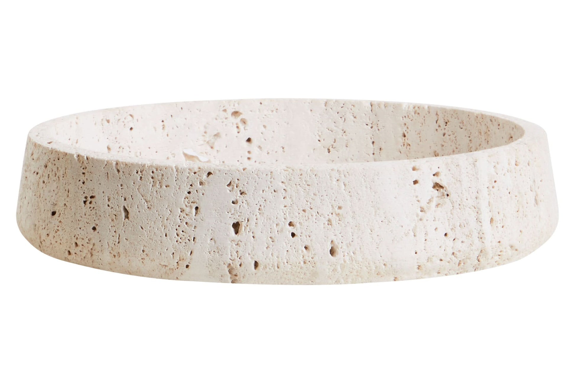 Tibor Travertine Bowl with Raised Edges   Nicholas John Interiors