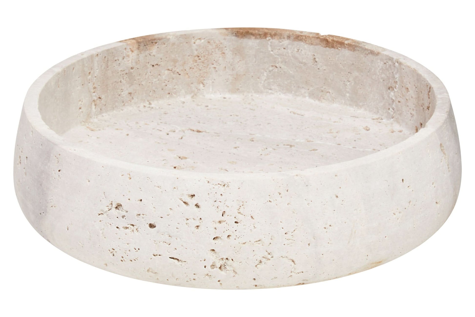 Tibor Travertine Bowl with Raised Edges   Nicholas John Interiors