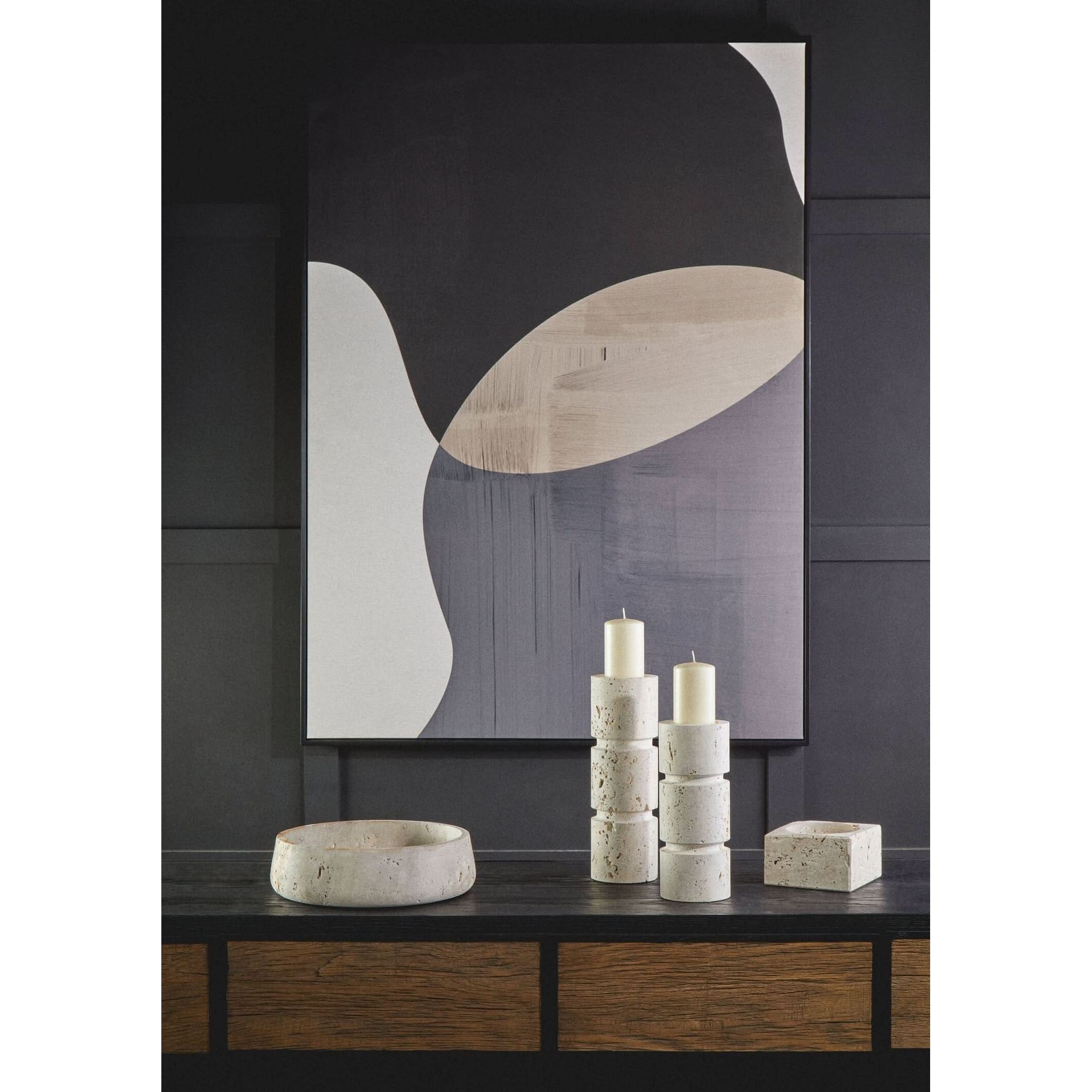 Tibor Travertine Bowl with Raised Edges   Nicholas John Interiors