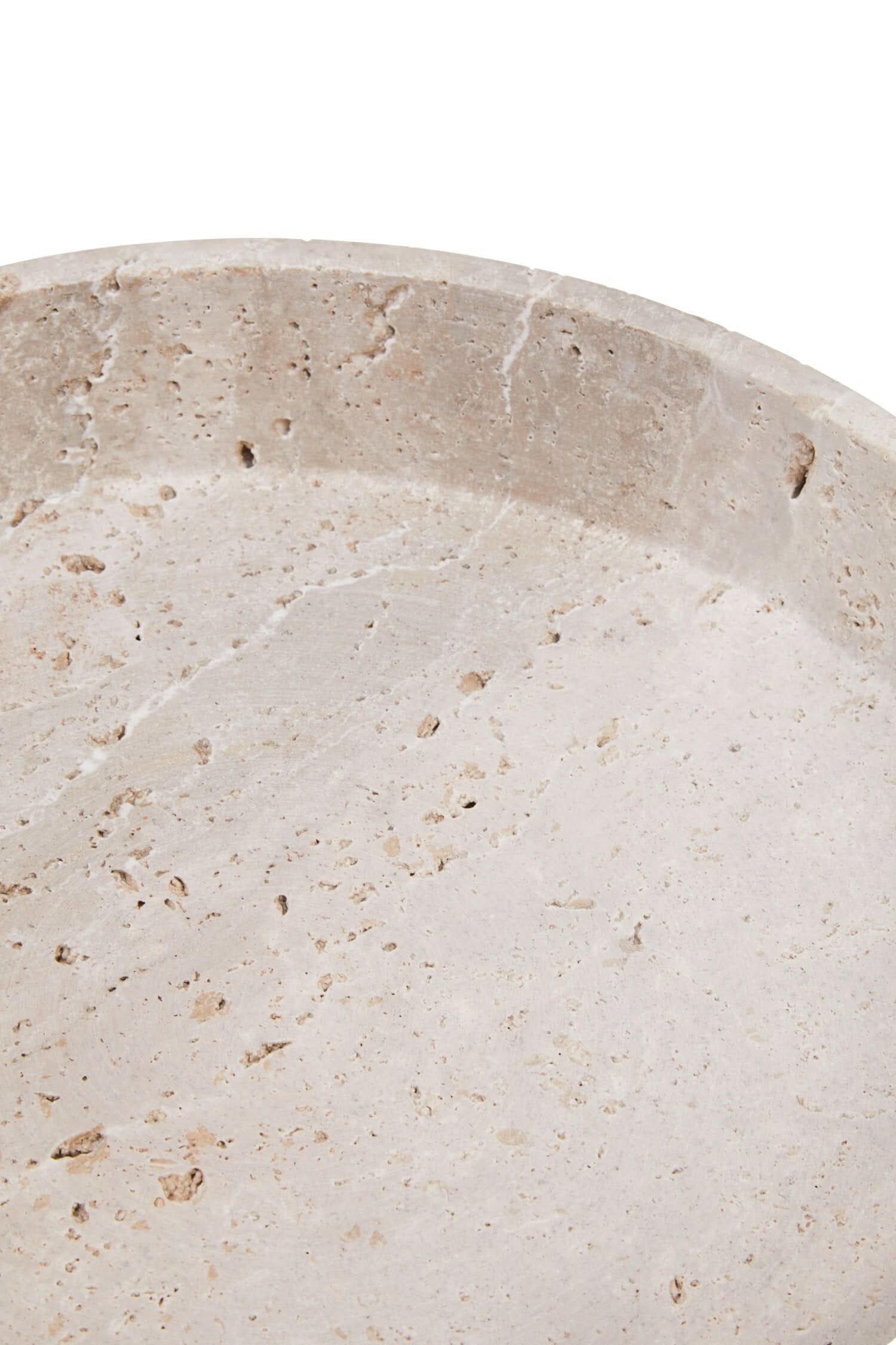 Tibor Travertine Bowl with Raised Edges   Nicholas John Interiors