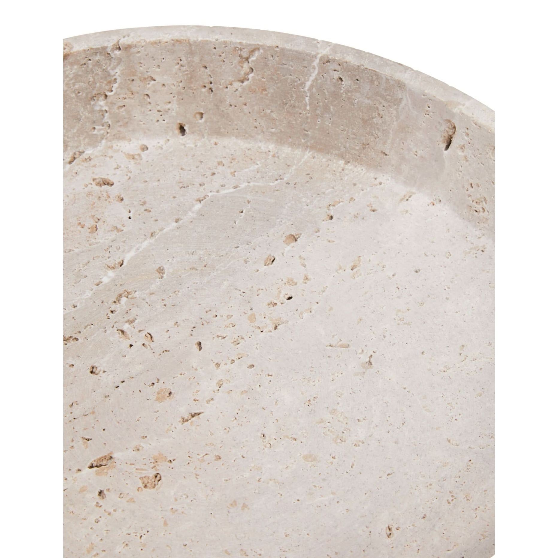 Tibor Travertine Bowl with Raised Edges   Nicholas John Interiors