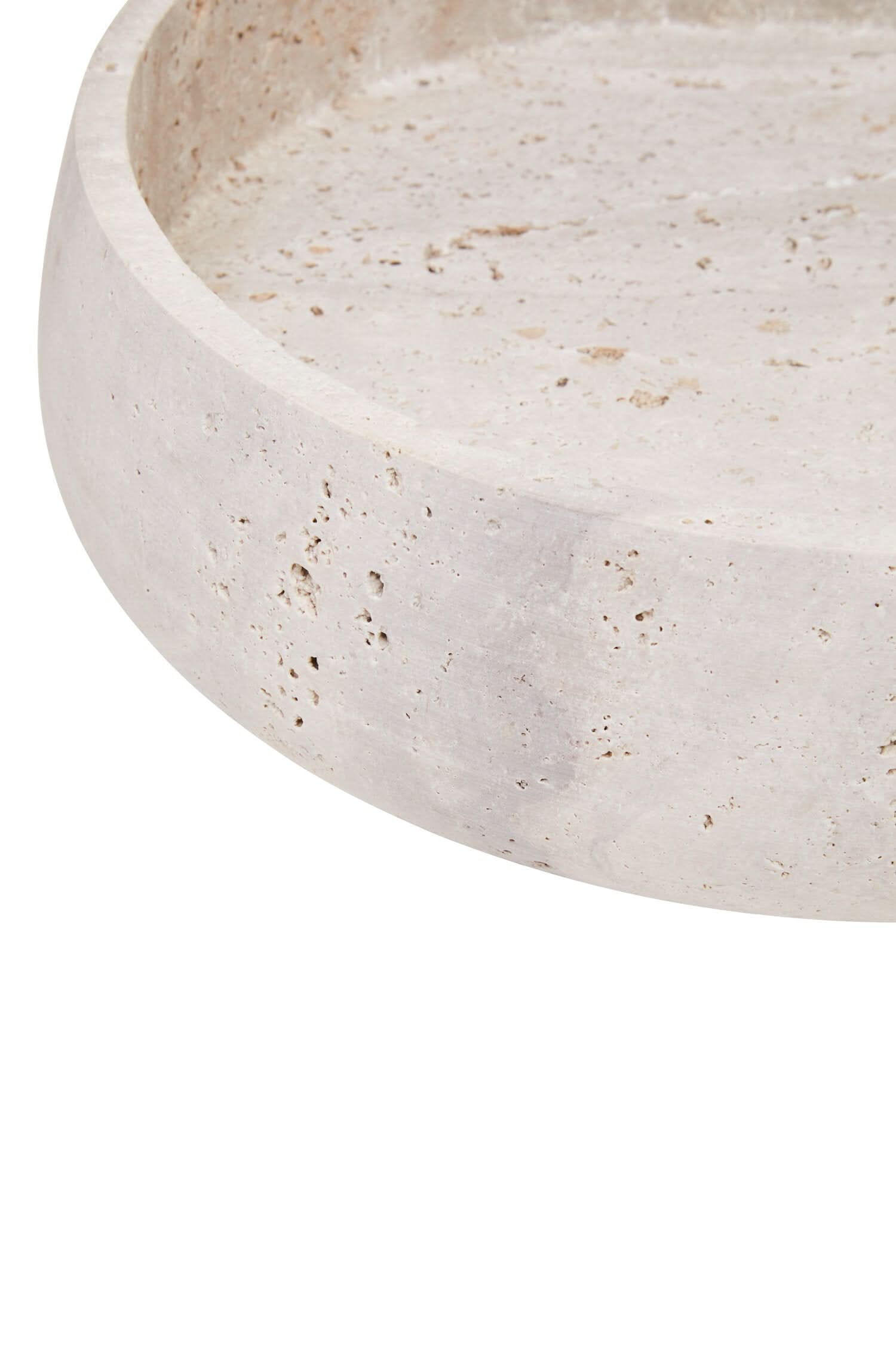 Tibor Travertine Bowl with Raised Edges   Nicholas John Interiors